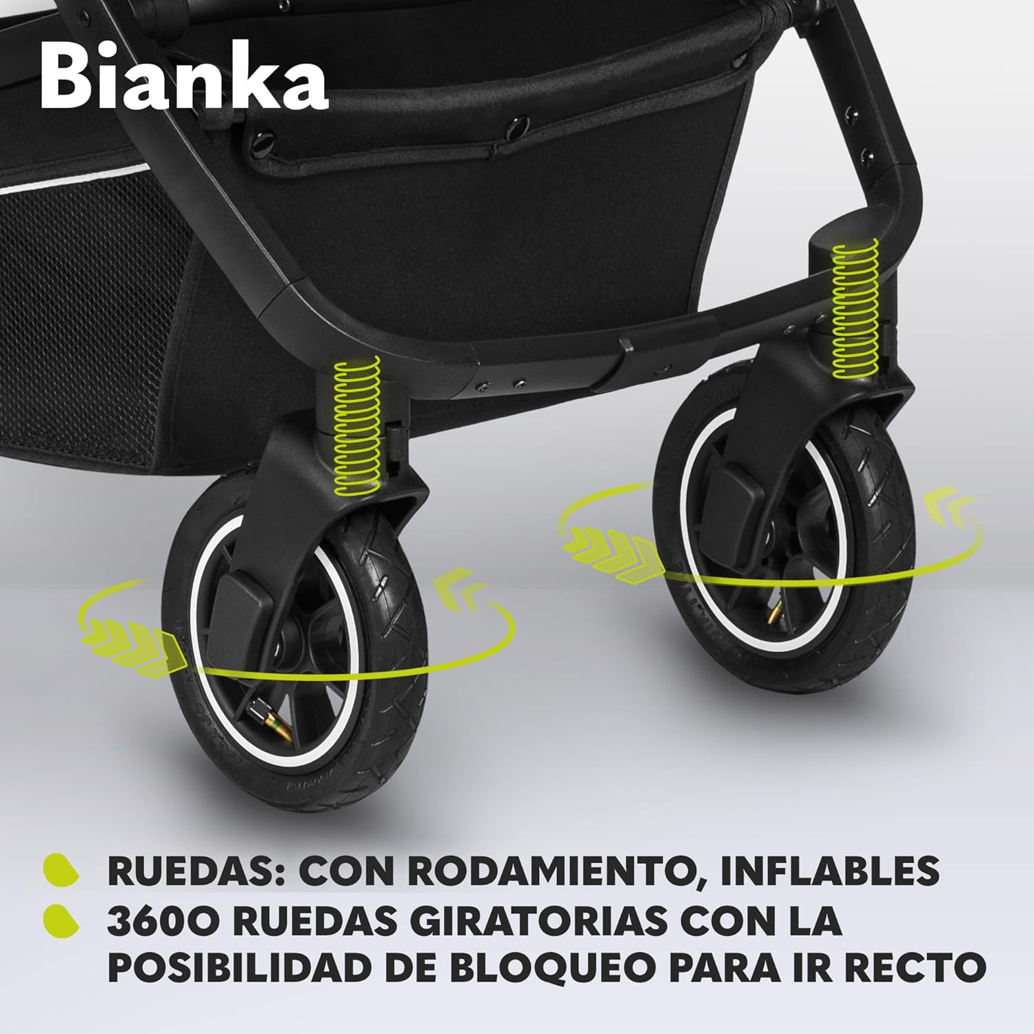 LIONELO BIANKA Carrinho de bebé 3 em 1 (22 kg) porta-bebés (9 kg) cadeira de carro (13 kg), dobrável, sistema de viagem encosto ajustável rodas 360o amortecimento, capô XXL, carrinho de bebé (bege)