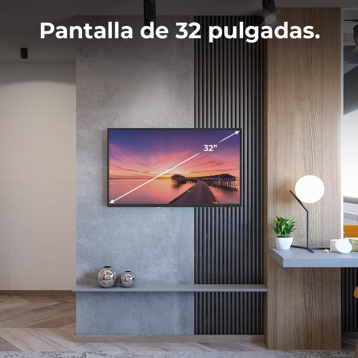 Cecotec TV, televisão LED de 32" 0 séries 032S. Ecrã de 32 polegadas, HD, resolução ideal de imagens e vídeos, sistema Dolby, memória flash, conectividade HDMI/USB, controlo remoto