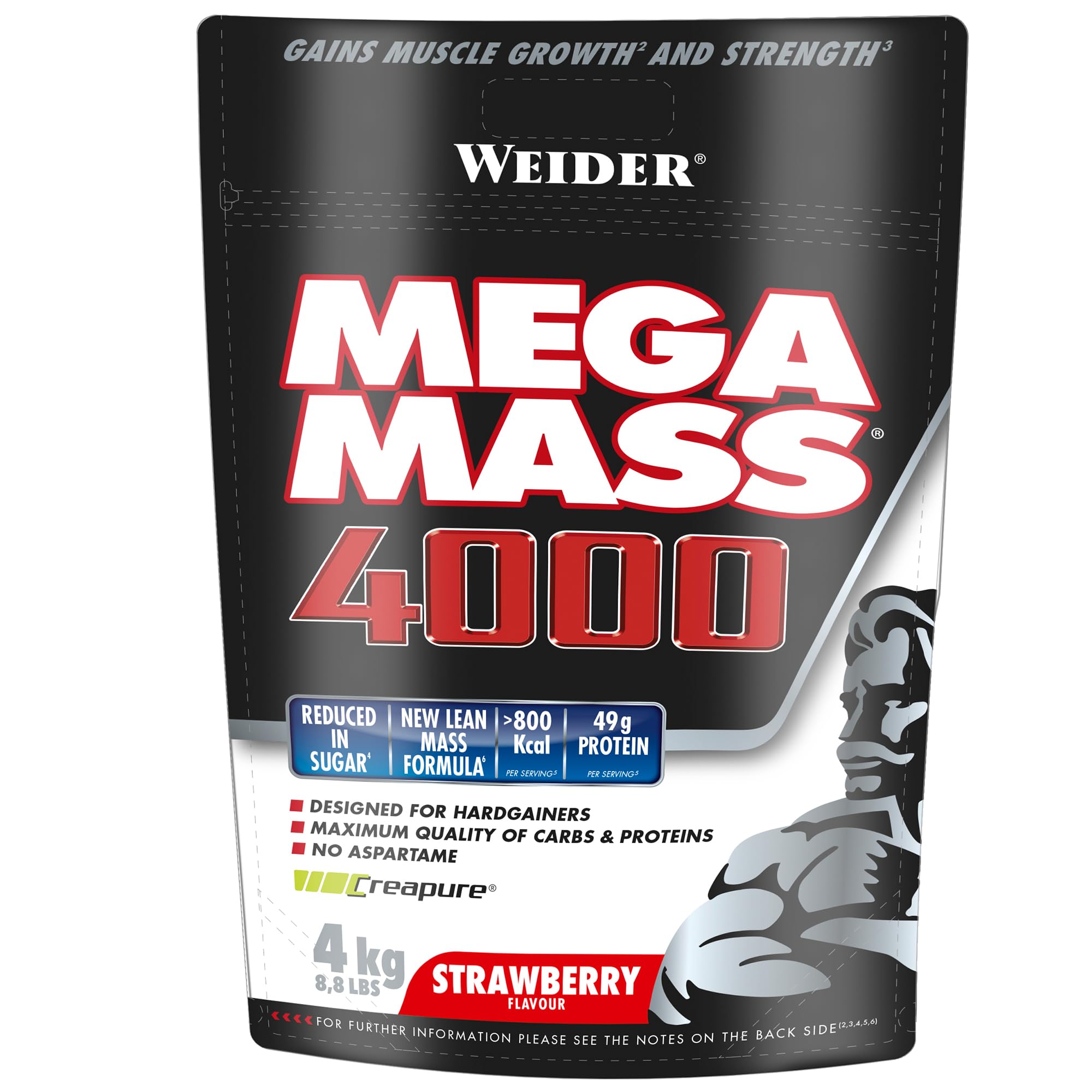 Weider Mega Mass 2000 sabor chocolate (1500 g) 67% de hidratos e 16% de proteínas. Enriquecido com vitaminas e minerais. Com menos açúcares (WMN.402101)