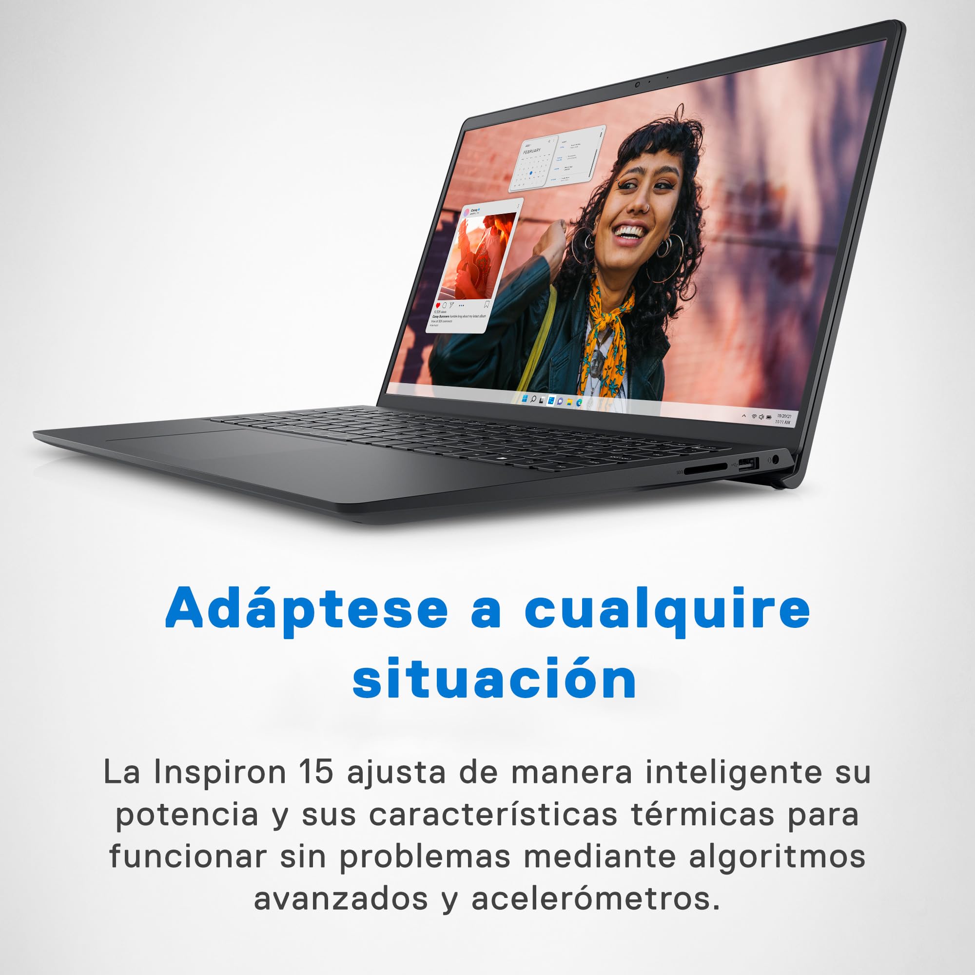 Portátil Dell Inspiron 15 3530 15,6" FHD 120 Hz, Intel Core i3-1305U, 8 GB de RAM DDR4, SSD de 256 GB, placa gráfica Intel UHD, Windows 11 Home, teclado QWERTY espanhol preto