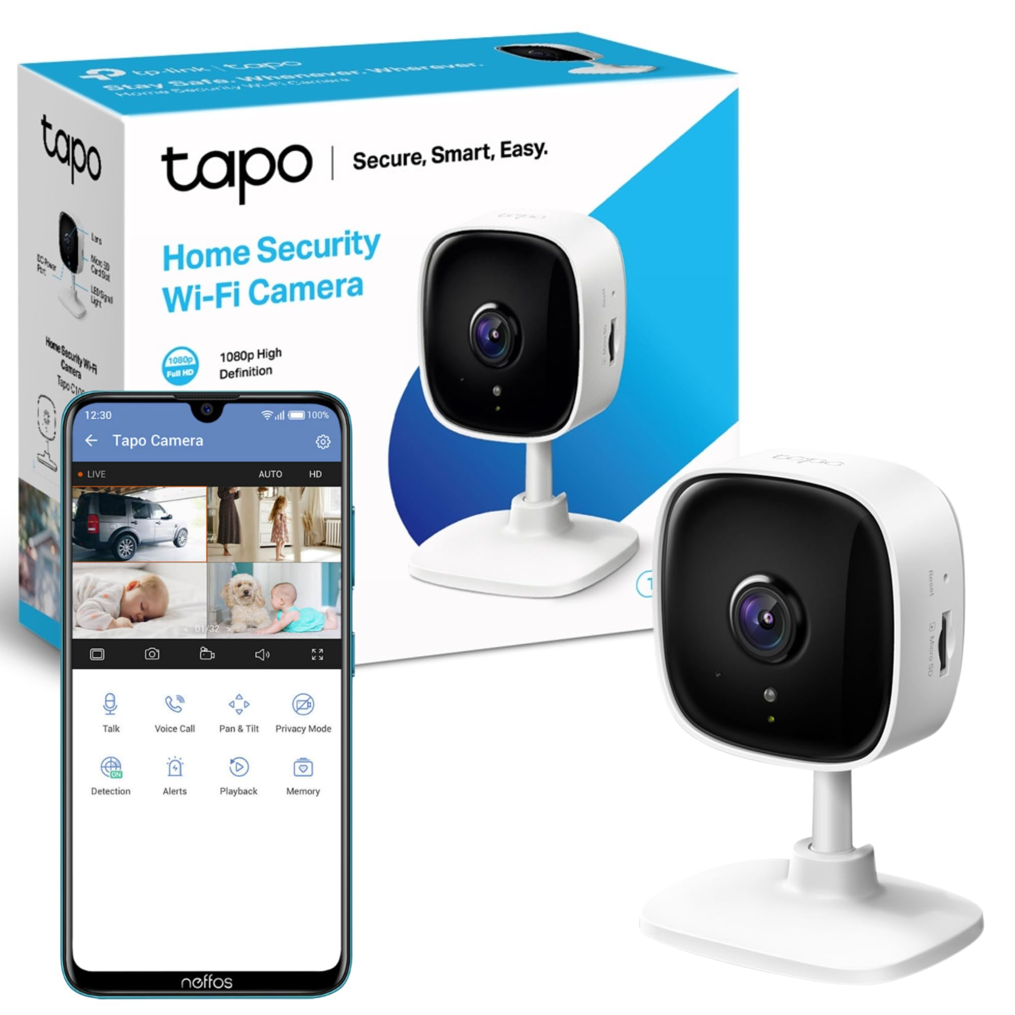 Tapo [2024 novo] C425 - Câmara Wi-Fi de bateria para exterior/interior, 2K QHD, 1000 mAh, IA aprimorada, visão noturna colorida, base magnética, sem necessidade de hub, compatível com Painel solar