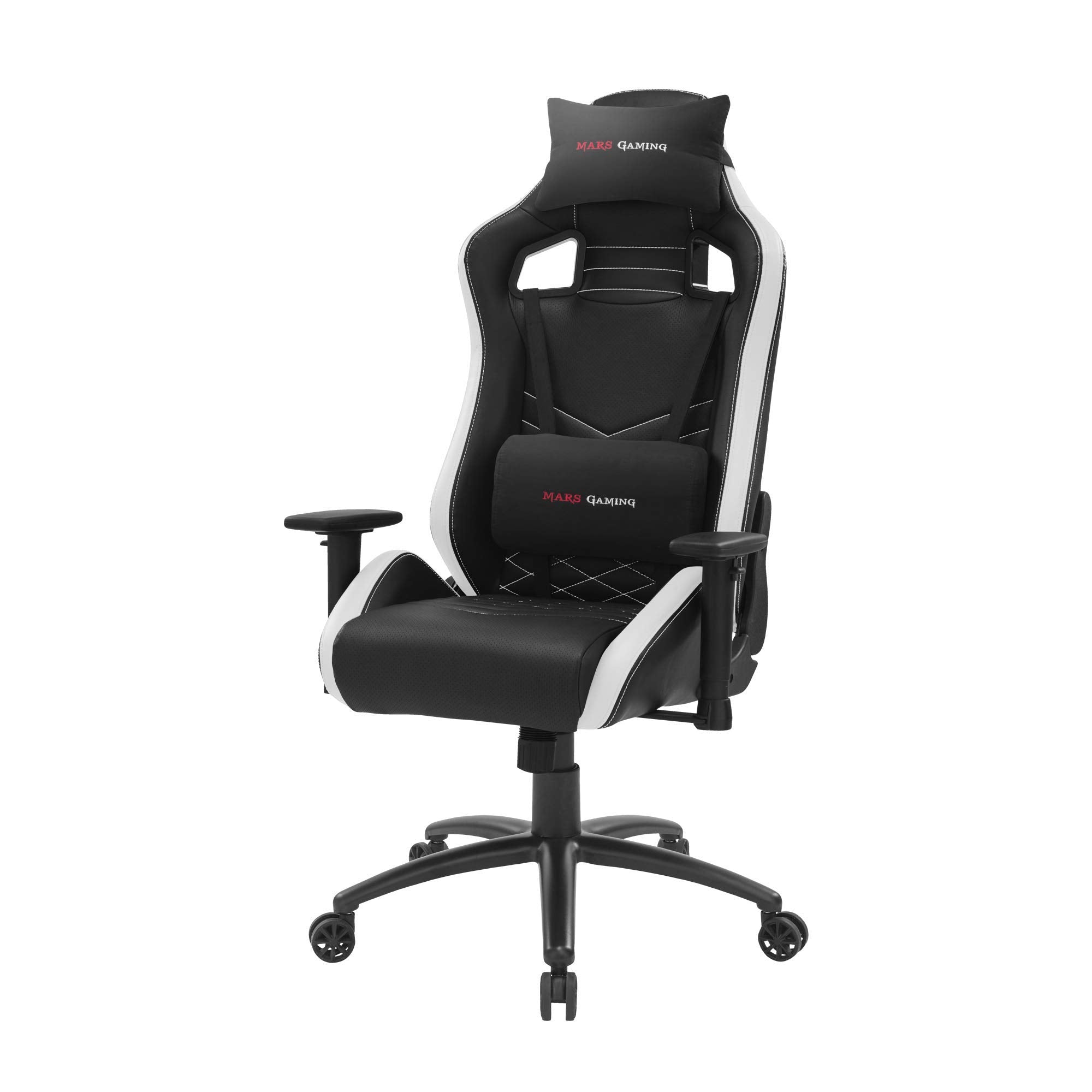 Mars Gaming MGC-ERGOB, cadeira de jogos ergonómica, assento e encosto de malha respirável, encosto de cabeça regulável, altura ajustável entre 110,5 e 120,5 cm, sistema de equilíbrio de 3° a 18°