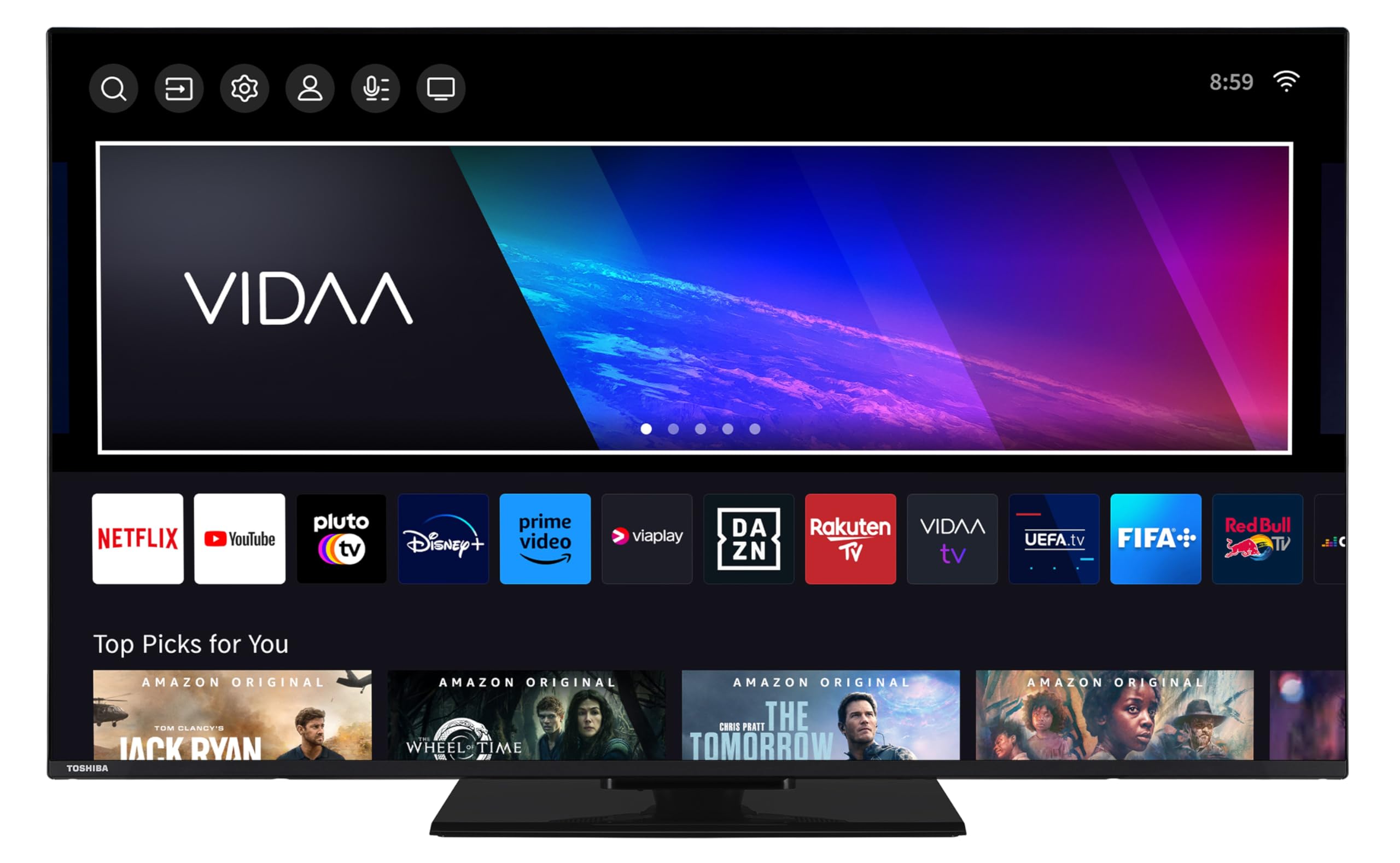 TOSHIBA 50UV2363DG Smart TV 4K UHD de 50", sin Marcos, con HDR10, Dolby Audio, Compatible con Asistente de Voz Alexa y Google