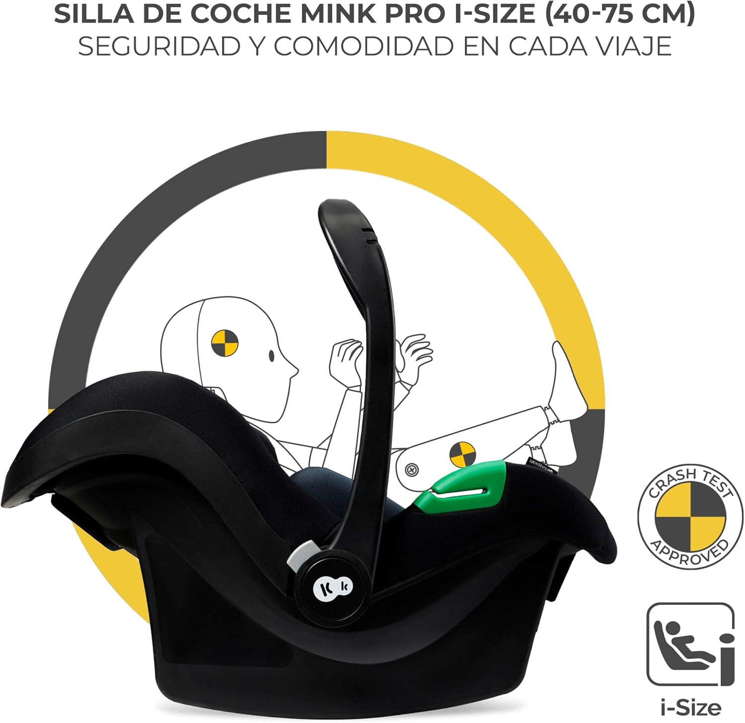 Kinderkraft MOOV2 Carrinho de bebé 3 em 1, EVA, Mink PRO I-Size, sistema de viagem, carrinho para bebé, carrinho de passeio, dobrável, para recém-nascido, desde o nascimento até aos 3 anos, cinzento