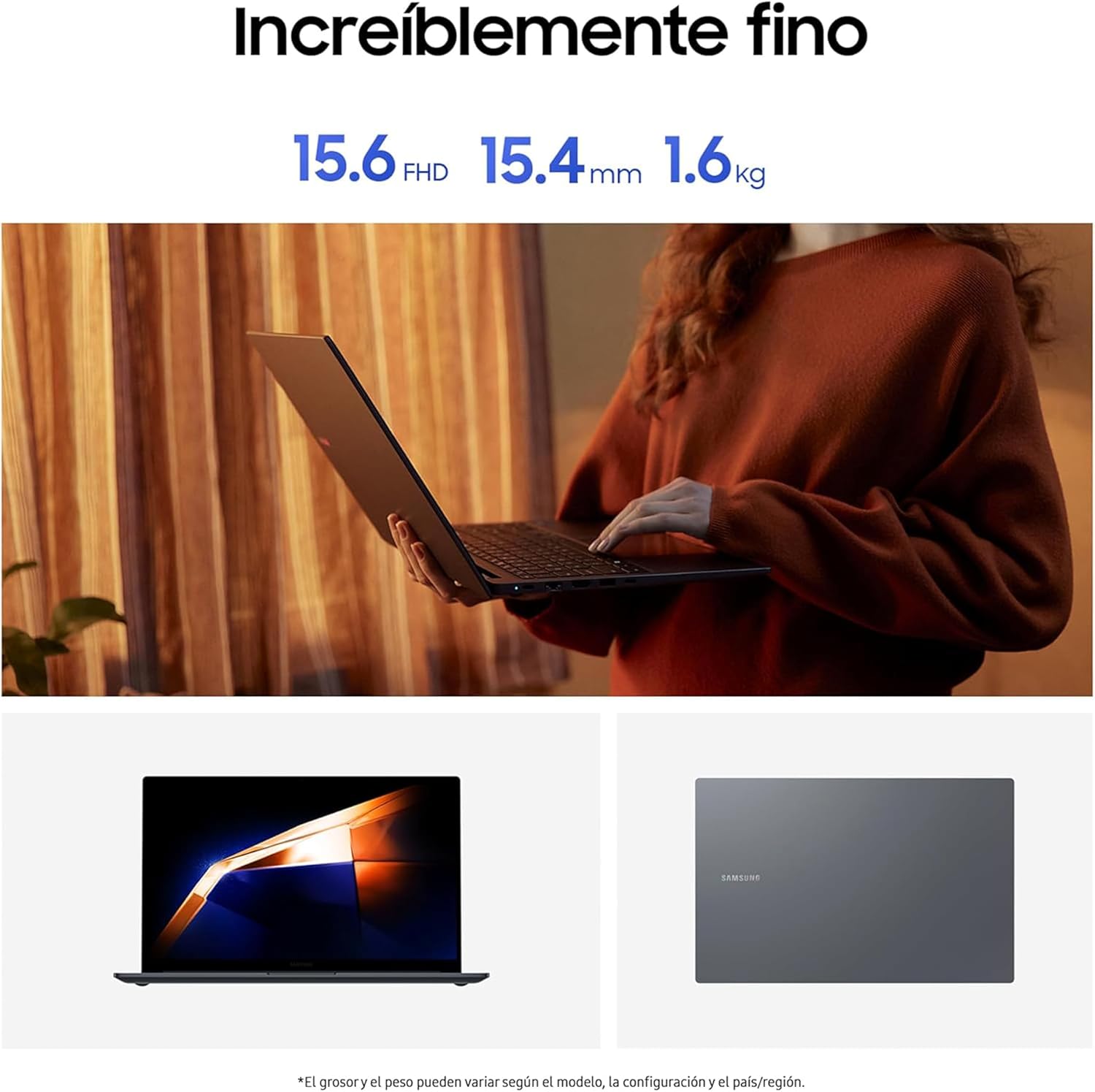 Samsung Galaxy Book4, Computador portátil ultrafino de 15,6", Full HD LED, Intel Core i5-1335U, 16 GB RAM, 512 GB SSD, Intel Iris Xe Graphics, Windows 11 Home, cinzento, teclado QWERTY espanhol