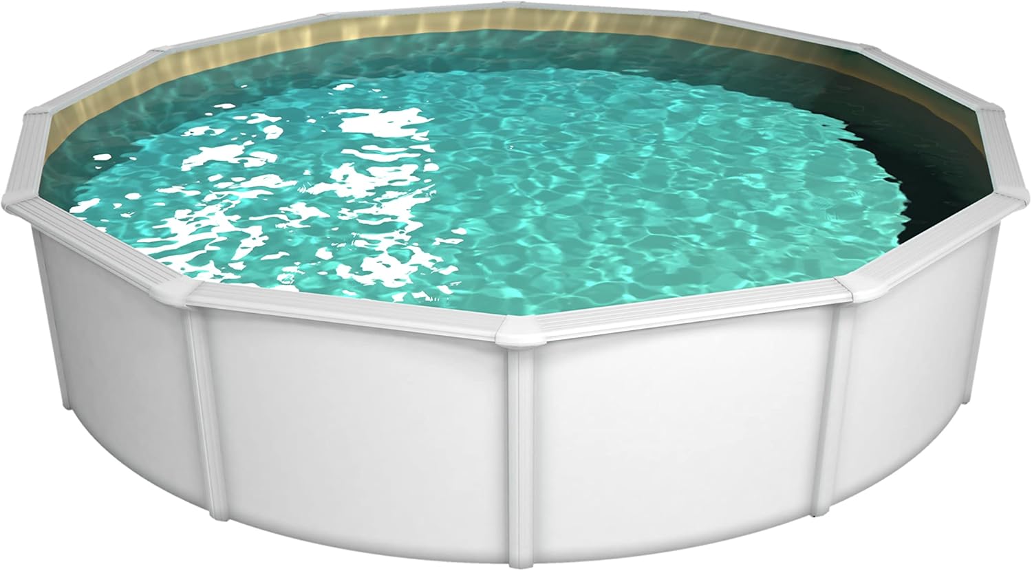 Steinbach Nuovo de Luxe II 012141SA – Piscina de parede de aço, Ø 360 x 120 cm, piscina robusta em branco para até 11 000 litros de água, com revestimento interior resistente à areia e