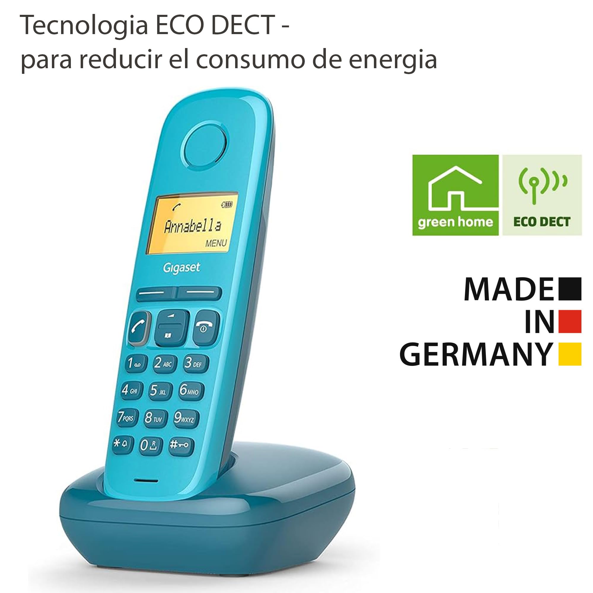 Gigaset A170 - Telefone DECT sem fios - Ecrã gráfico iluminado - Fácil de utilizar - Instalação simples, cor azul [Versão espanhola]