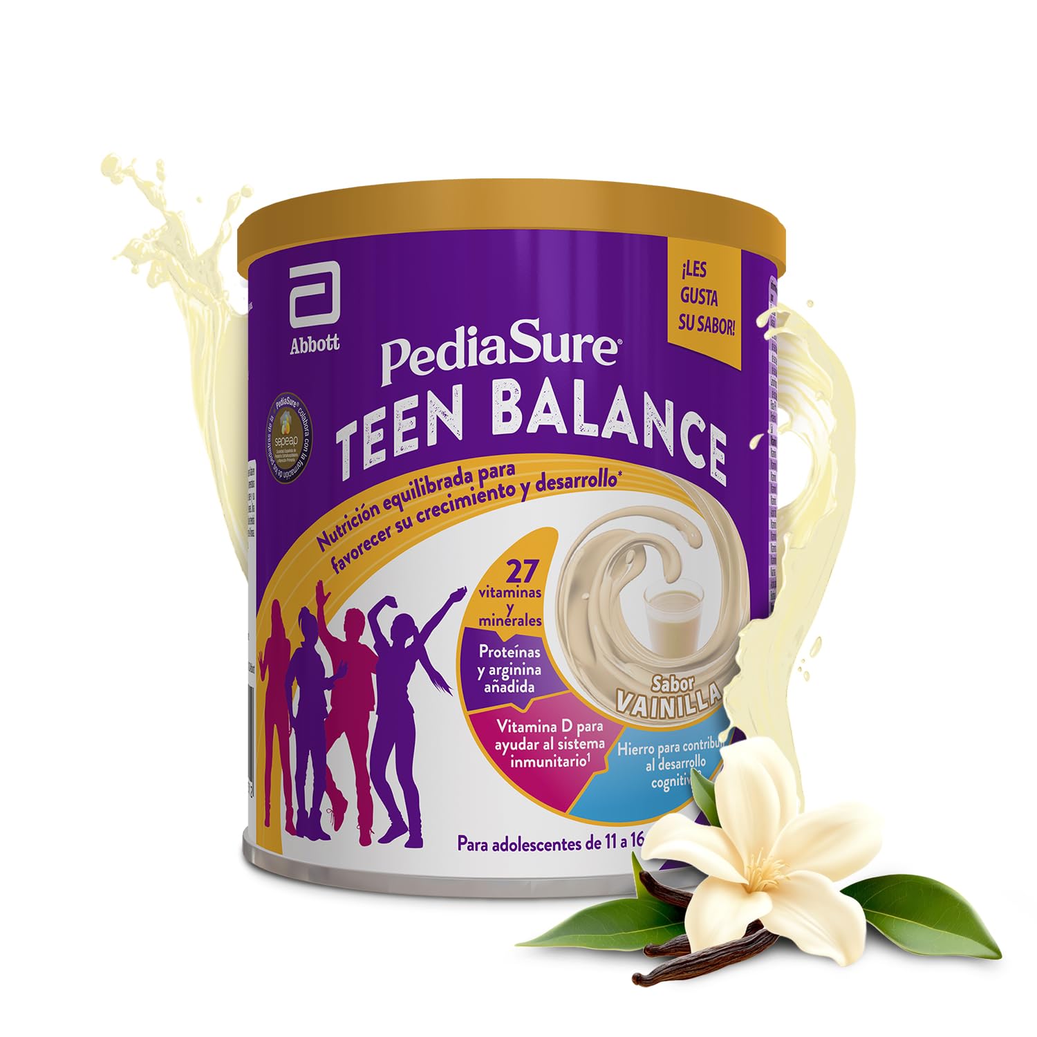 PediaSure Teen Balance Com magnésio, ferro e vitamina D Complemento alimentar para adolescentes com vitamaminas, proteínas, minerais sabor chocolate, 400 gramas