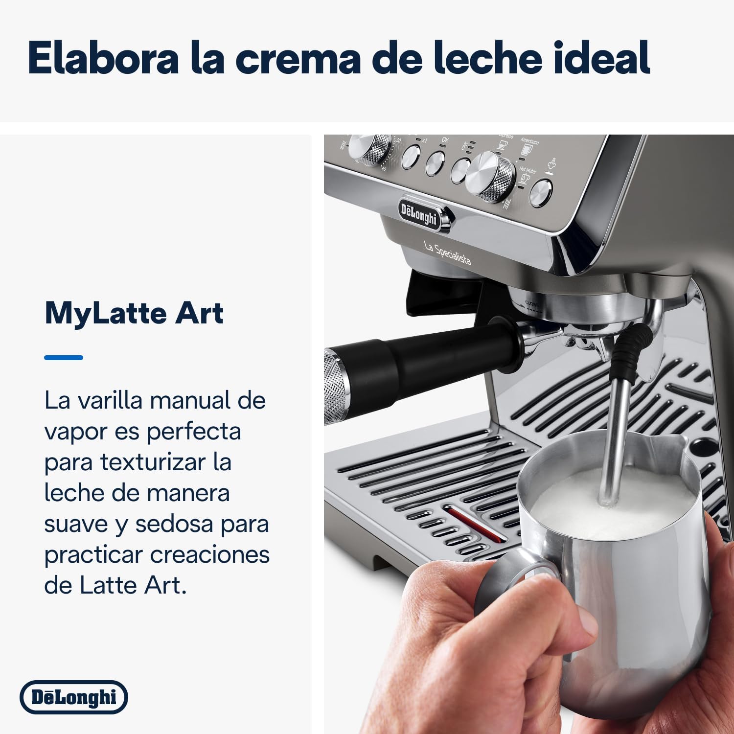 De'Longhi A arte especial Evo EC9255.T, máquina de café expresso, com função Cold Brew, com jarro de leite profissional, sensor Grinding Technology, incluído kit de barista, 1550 W, titânio