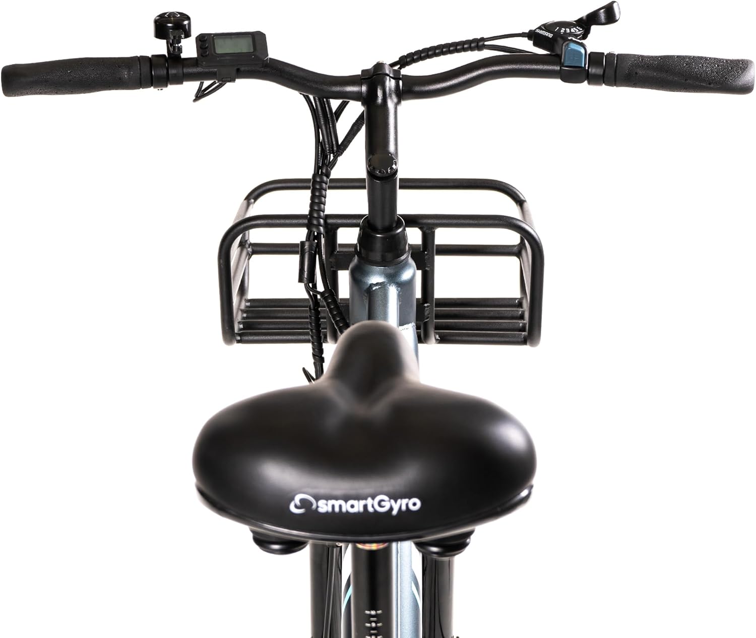 SMARTGYRO eBike Sunset Titanium Bicicleta elétrica urbana, travões de disco, 6 velocidades Shimano, rodas de 27,5 polegadas, bateria de lítio 36 V de 10 Ah, motor sem fios de 250 W, autonomia até 60