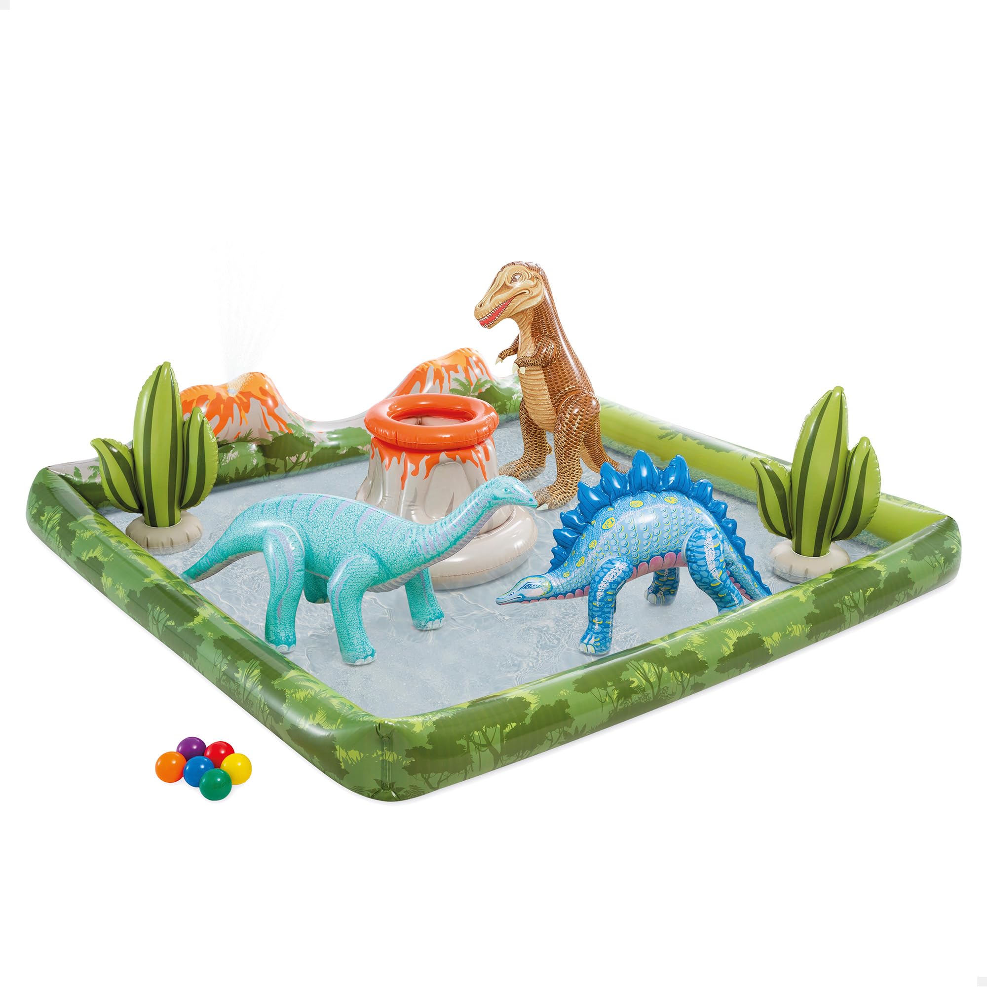 Intex 57453NP — Piscina insuflável com atividades arco-íris 297 x 193 x 135 cm, 206 e 175 litros
