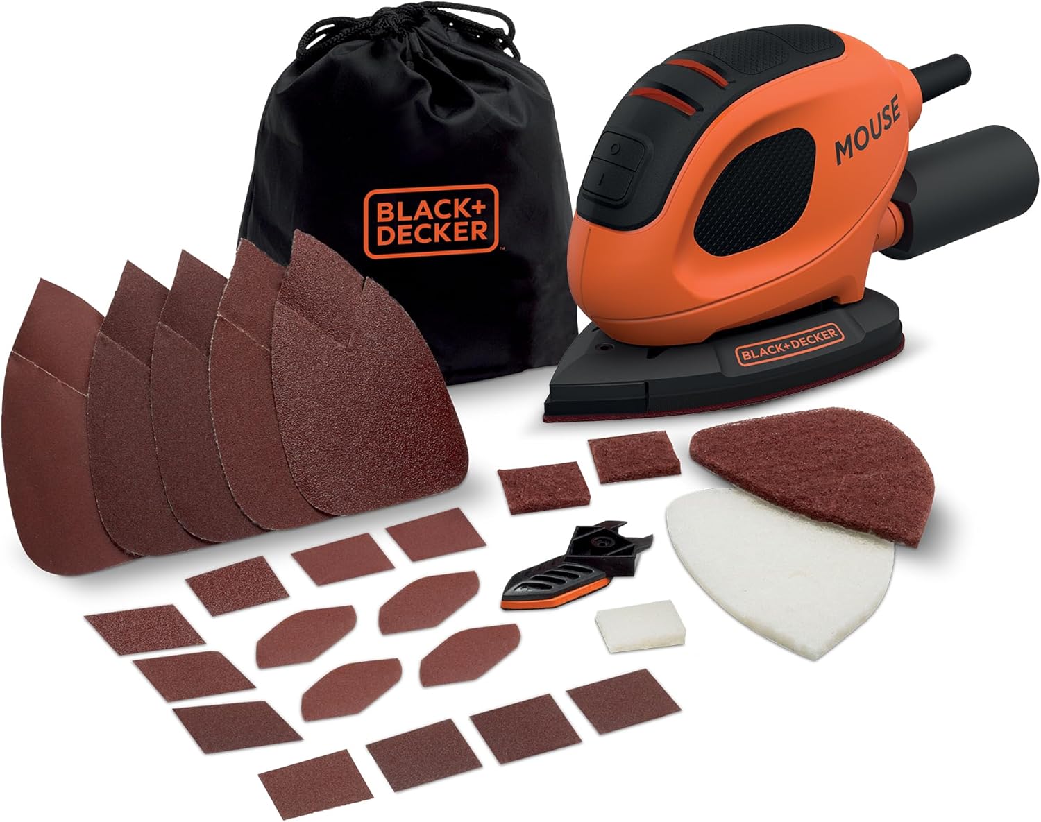 BLACK + DECKER BEW230BC-QS Mouse, Lixadeira de detalhe, 55 W