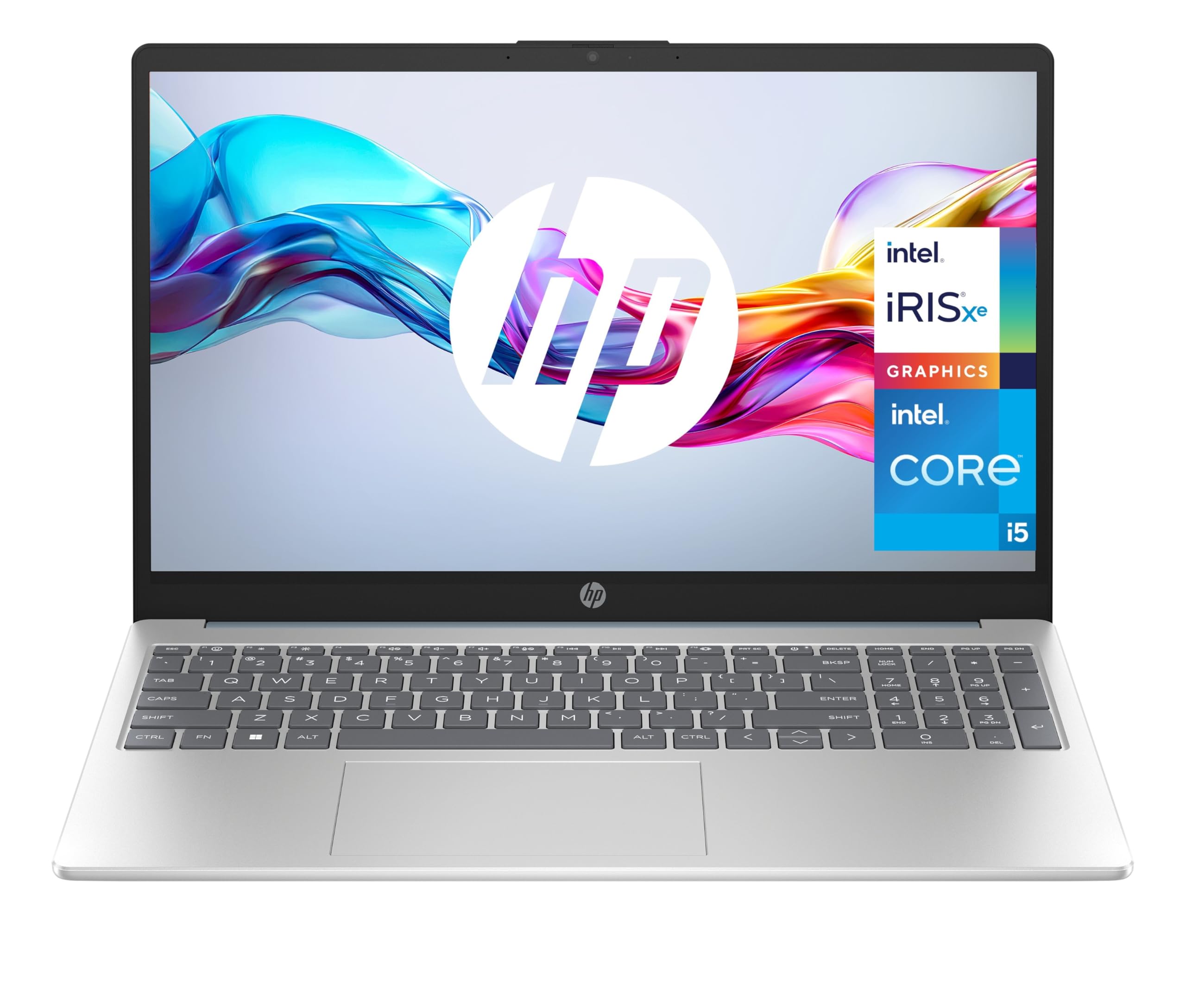 HP 15-fd0193ns Computador portátil FHD de 15,6" (Intel Core i3-N305, 8 GB RAM, 512 GB SSD, Intel UHD Graphics, sem sistema operativo), prateado e azul, teclado QWERTY espanhol
