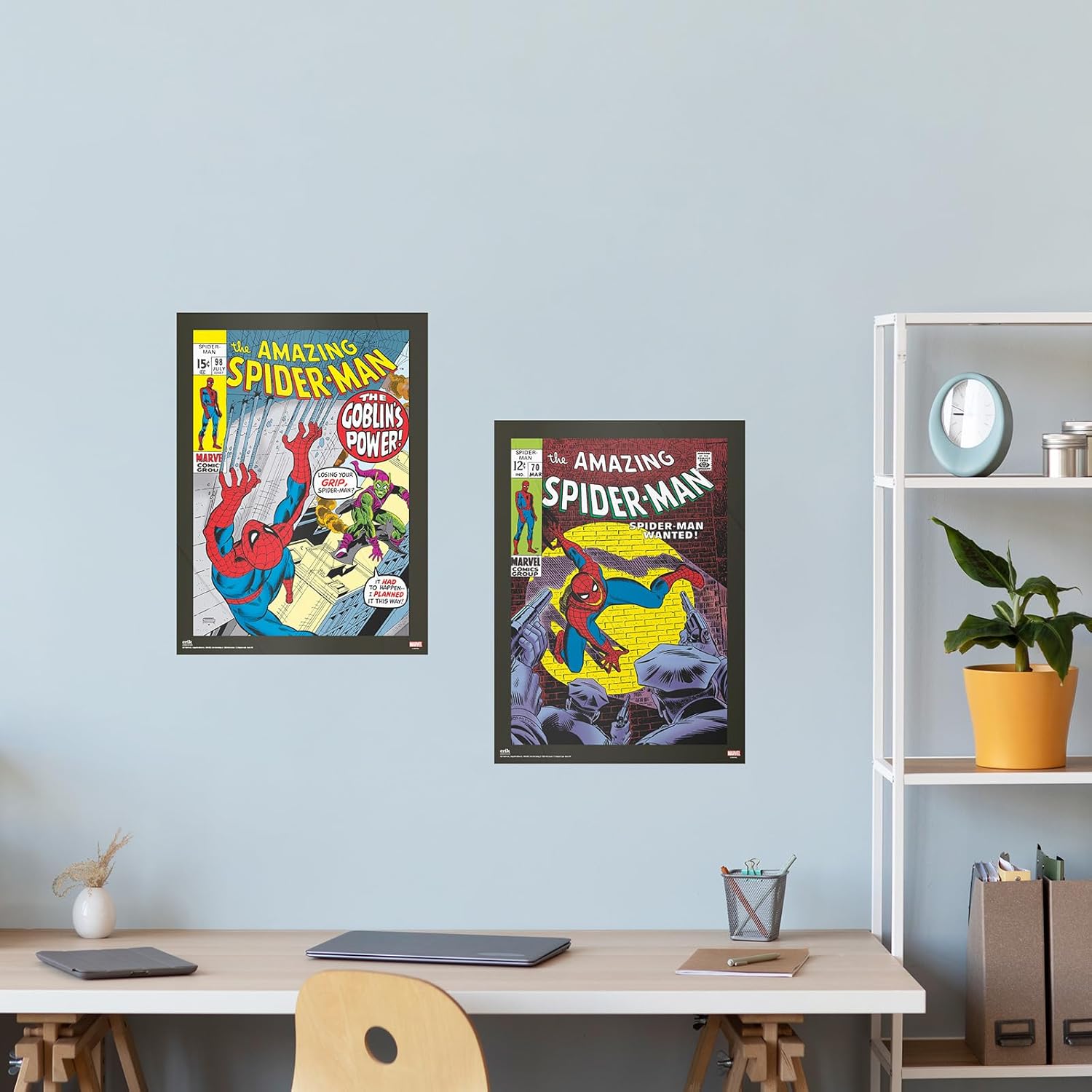 Grupo Erik Póster Marvel Spiderman, 2 cartazes para parede: Laminas decorativas, decoração Spiderman aniversário: Pósteres decorativos (38 x 52 cm)