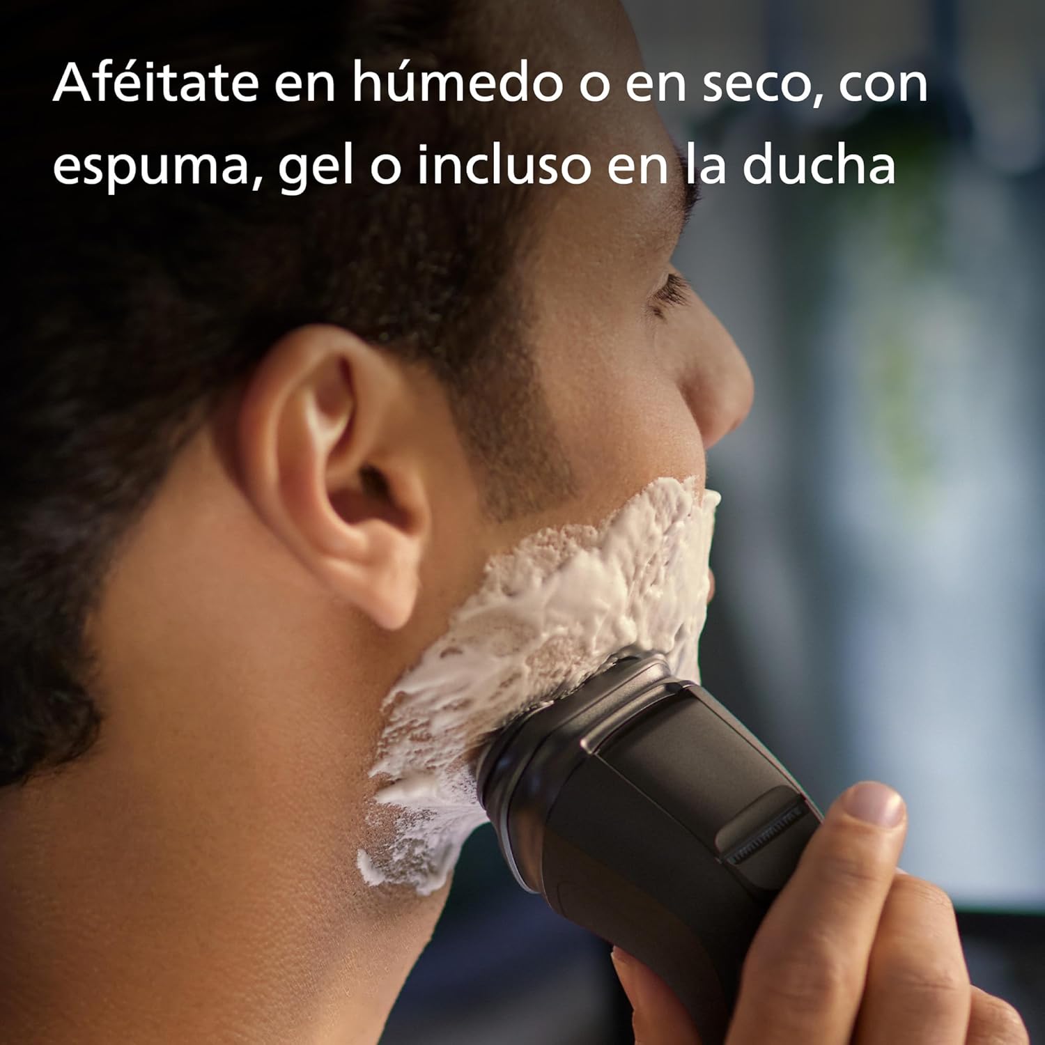 Philips Série X3000 Máquina de barbear elétrica para homem, máquina de barbear com cortinadores, 27 lâminas, cuidado da pele, 40 min de uso, seco e húmido, recarregável, X3001/00, preto