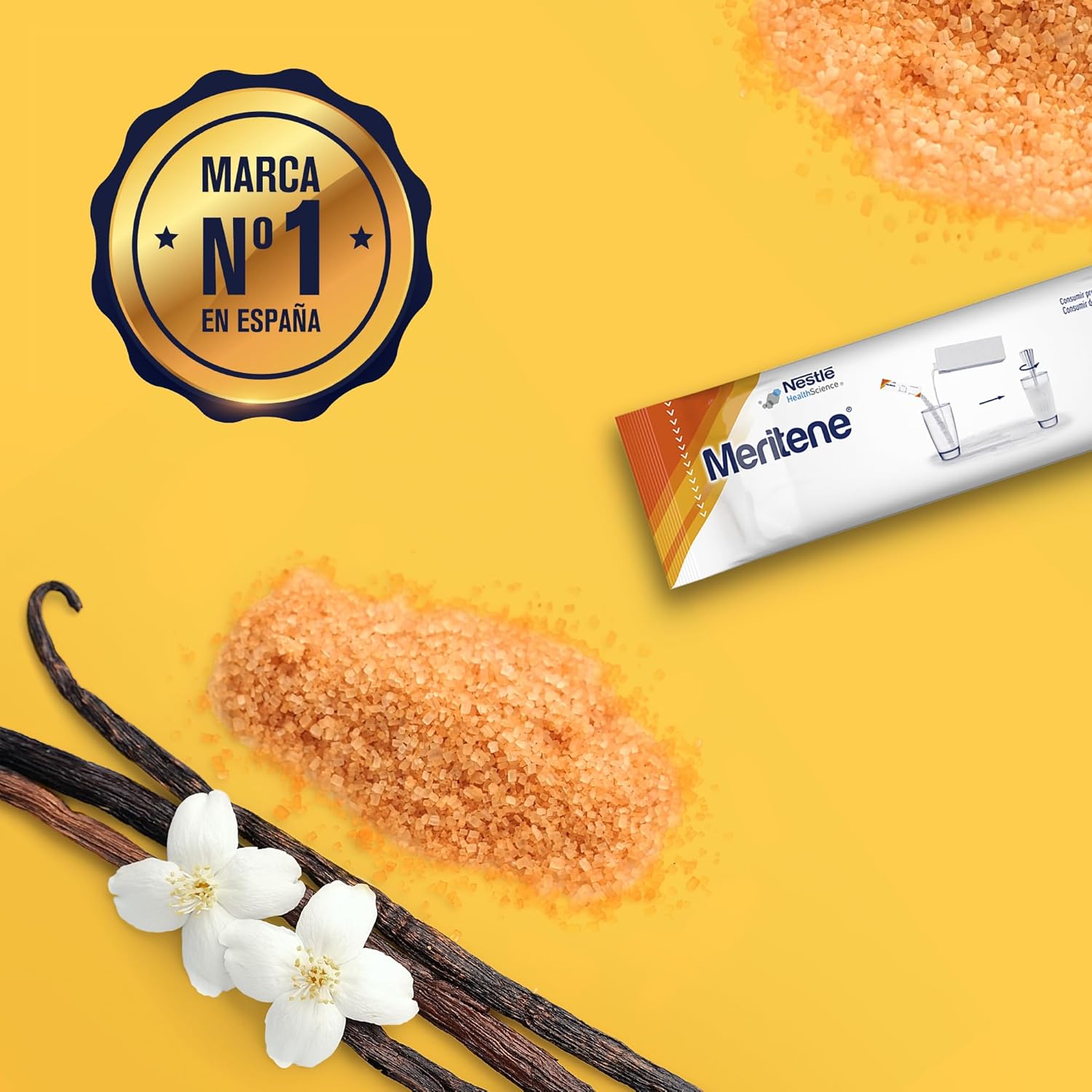 Meritene | Fuerza y Vitalidad | Batidos Sabor Vainilla | Fuerza para tus Músculos, Vitalidad para ti | Solución Nutricional para Adultos con Proteínas, Vitaminas y Minerales | 15 Sobres | 450 gr