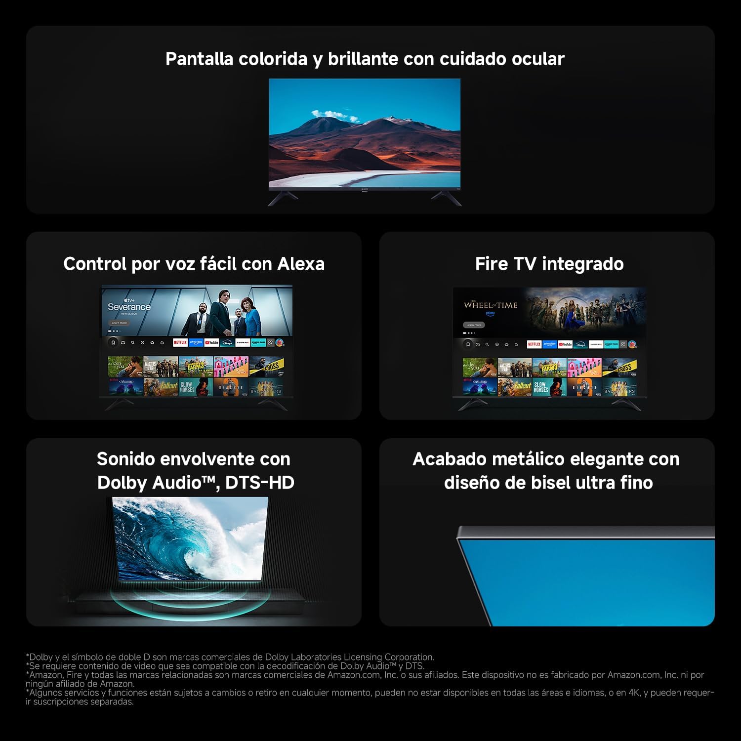 XIAOMI TV F 32, 32 polegadas (81 cm), HD, Smart TV, Fire OS7, controlo de voz Alexa, áudio Dolby, DTS Virtual: X, DTS-HD, compatível com Apple AirPlay, 2025