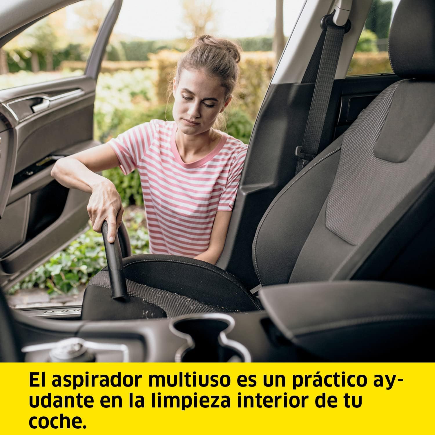 Kärcher, Aspirador a seco e húmido WD 2 Plus V-12/4/18/C, potência de 1000 W, inclui filtros e para chão e ranhuras, Yellow/Black, reservatório de plástico de 12 l, mangueira de sucção de 1,8 m
