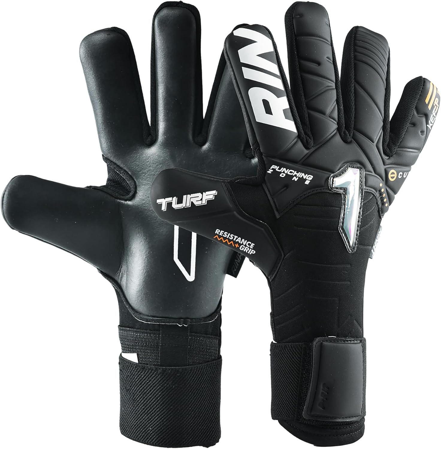 Rinat Kratos Turf Blk Luvas de guarda-roupa, juventude unissexo