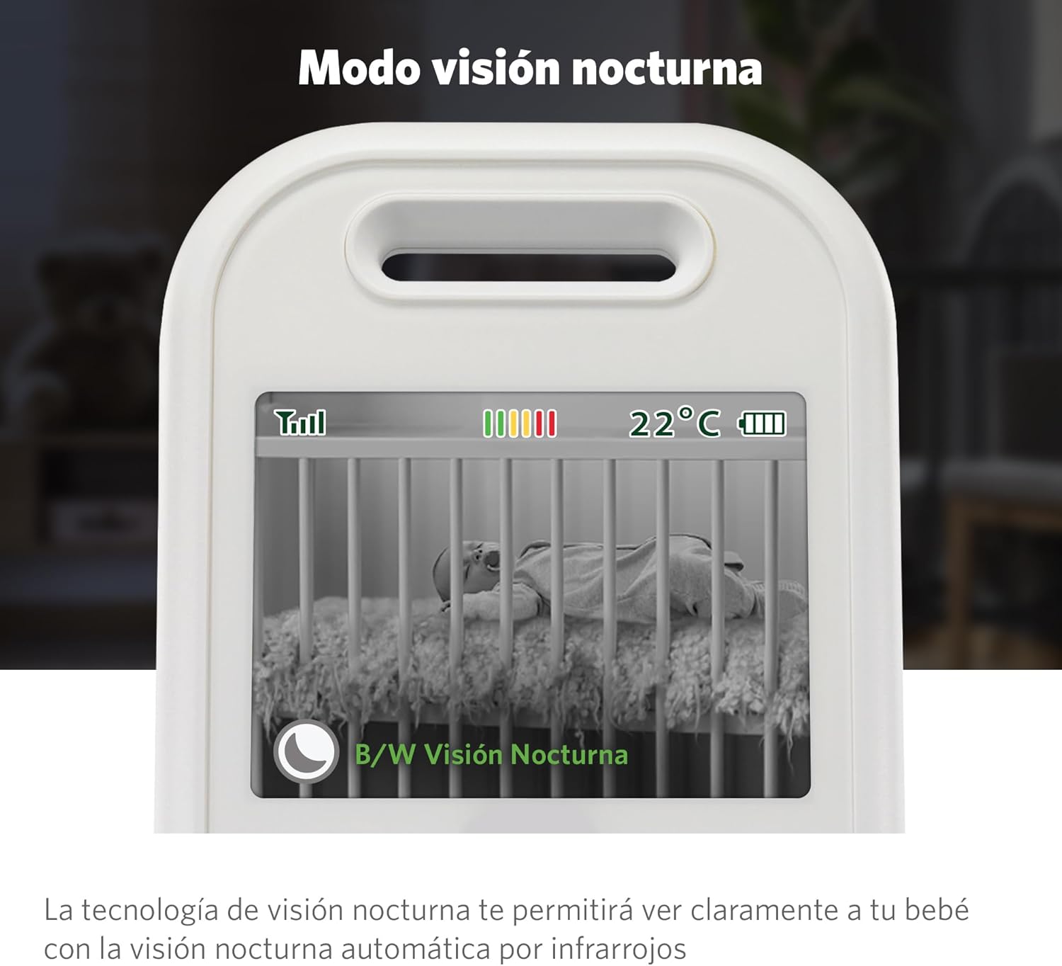 LeapFrog LF2423 Baby Monitor with Night Light Camera, 2600mAh Smart Baby Surveillance Camera with 2.8" IPS Screen, Night Vision, Temperature Monitoring, Two-Way Communication