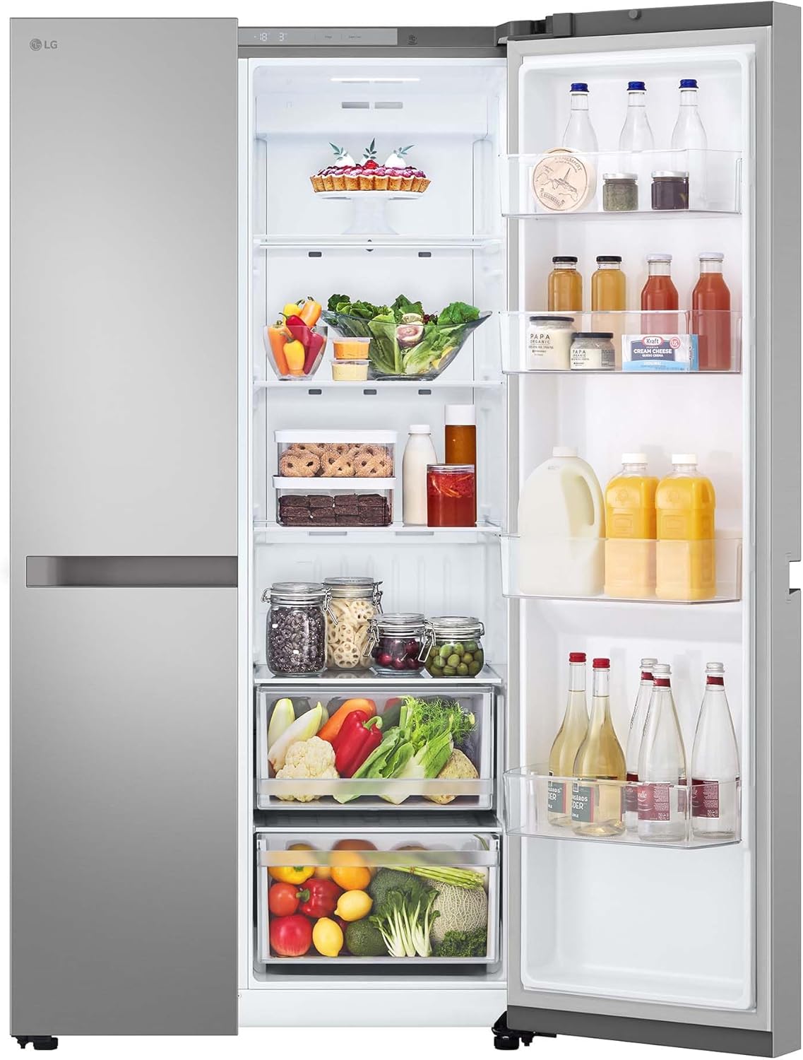 LG GSBC40PYPE Frigorífico Side by Side, série 400, Linear Cooling, multi AirFlow, classificação E, 641 l, Inox anti-impressões
