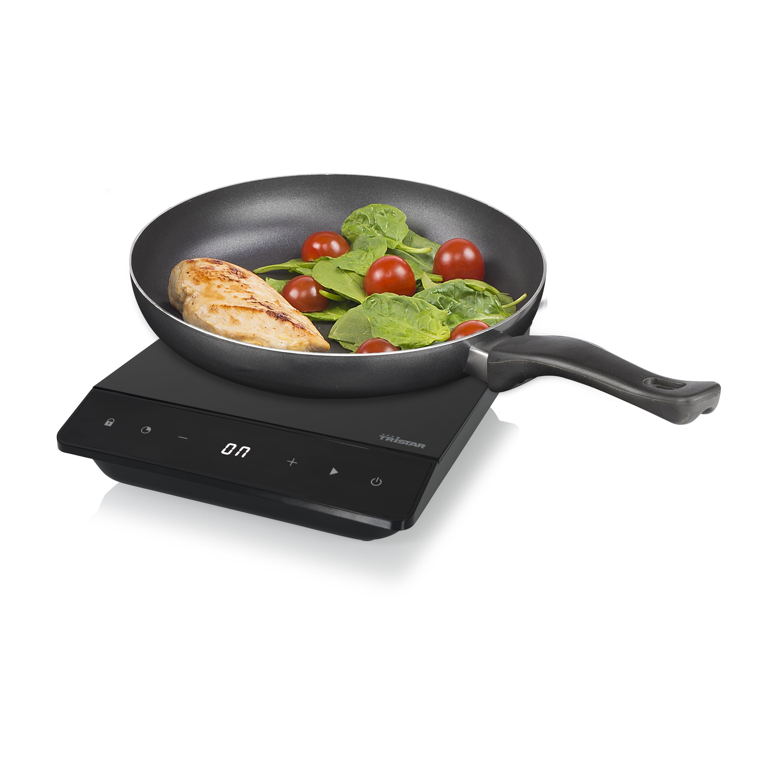 Tristar Placa de inducción doble, ⌀19 y ⌀16 cm, 10 niveles de potencia, 3500 W, de bajo consumo, temporizador integrado, con protección contra sobrecalentamiento, IK-6162