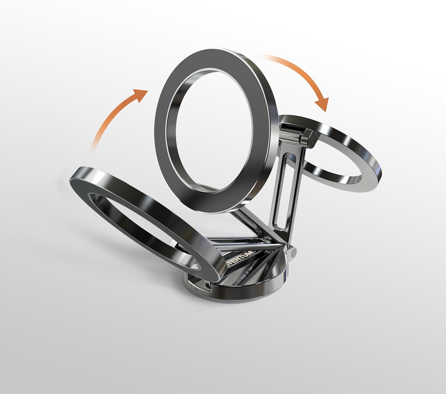 PORTENTUM Suporte móvel para carro Magsafe dobrável, com poderoso íman (20 x N52) e rotação de 360 ° – para espigão escritório ou outras superfícies - cinza escuro