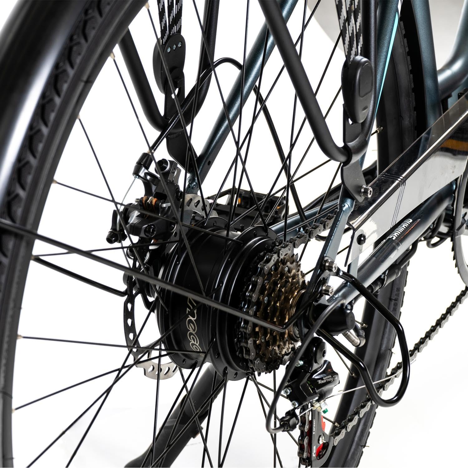 SMARTGYRO eBike Sunset Titanium Bicicleta elétrica urbana, travões de disco, 6 velocidades Shimano, rodas de 27,5 polegadas, bateria de lítio 36 V de 10 Ah, motor sem fios de 250 W, autonomia até 60