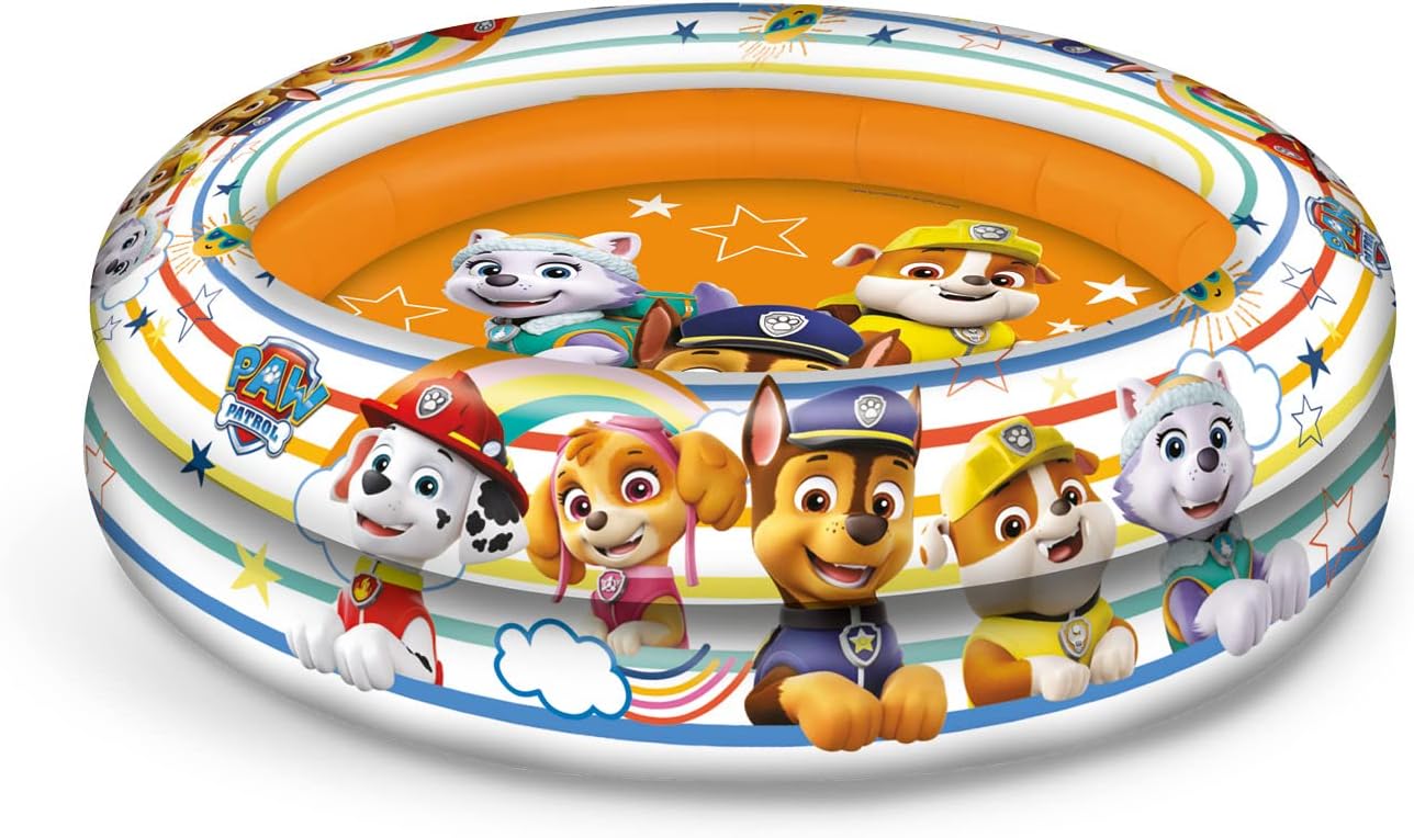 Mondo Toys - PAW PATROL| 2 Rings Pool - Piscina Hinchable para bebé - diámetro 100 cm, Ideal para niño/niña +10 Meses - 16911
