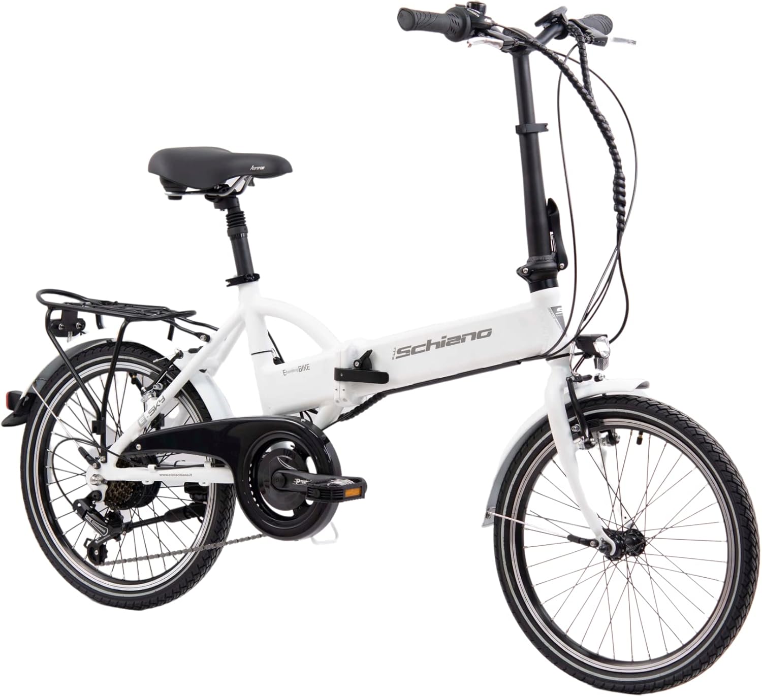F.lli Schiano E- Sky 20" Bicicleta elétrica dobrável, unissexo para adulto, branca