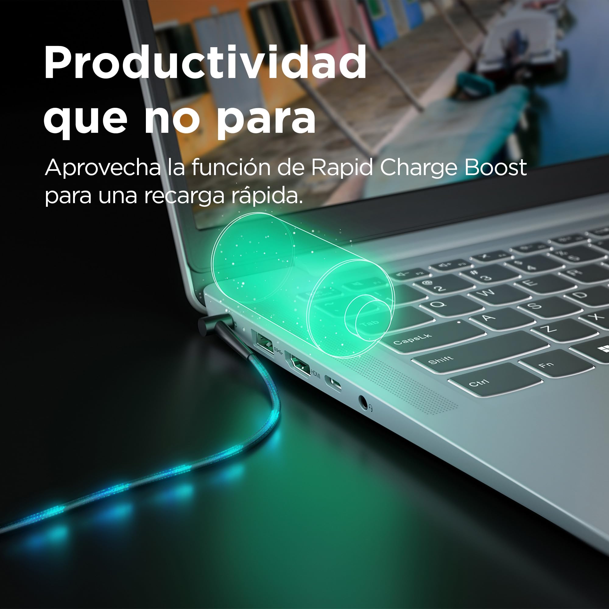 Portátil Lenovo IdeaPad Slim 3 Gen 8, 15,6" FHD AMD Ryzen 5 5625U, 16 GB de RAM, SSD de 512 GB, placa gráfica integrada AMD Radeon, Wi-Fi 6, sem sistema operativo, teclado QWERTY espanhol - Cinzento