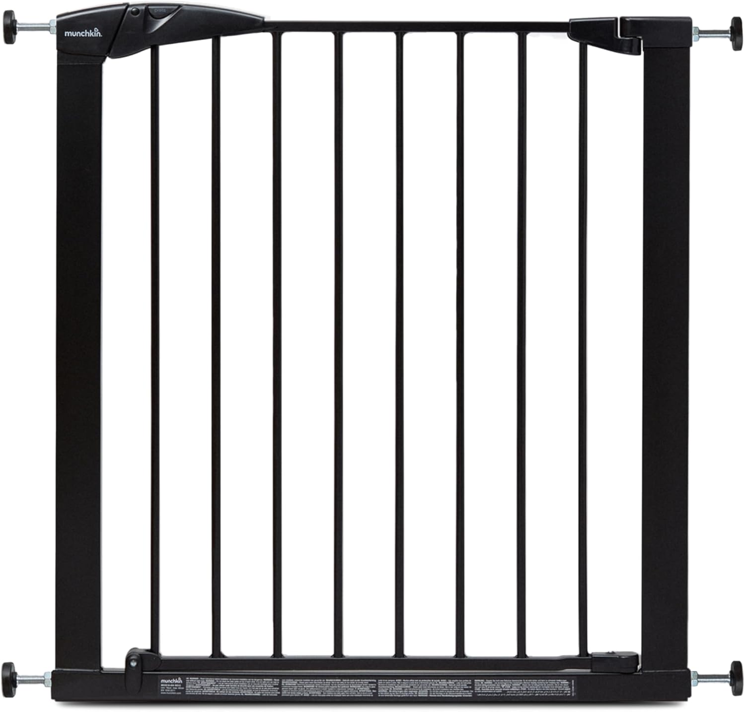 Porta de escada Munchkin, segura para crianças pequenas e bebés, porta de escada de ajuste de pressão para bebés ou cães, porta de segurança, 76-82 cm, preto