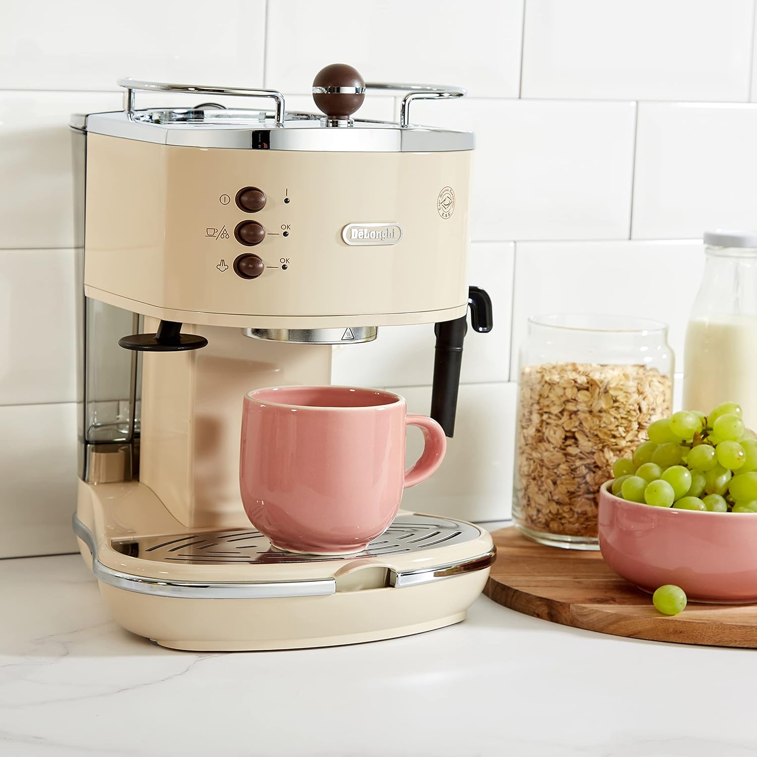 De'Longhi DELONGHI Icona Vintage ECOV 311.BG Mã Quina expresso 1,4 L semi-automática tica, 1100 W, 2 taças, 0 decibéis, aço inoxidável, bege