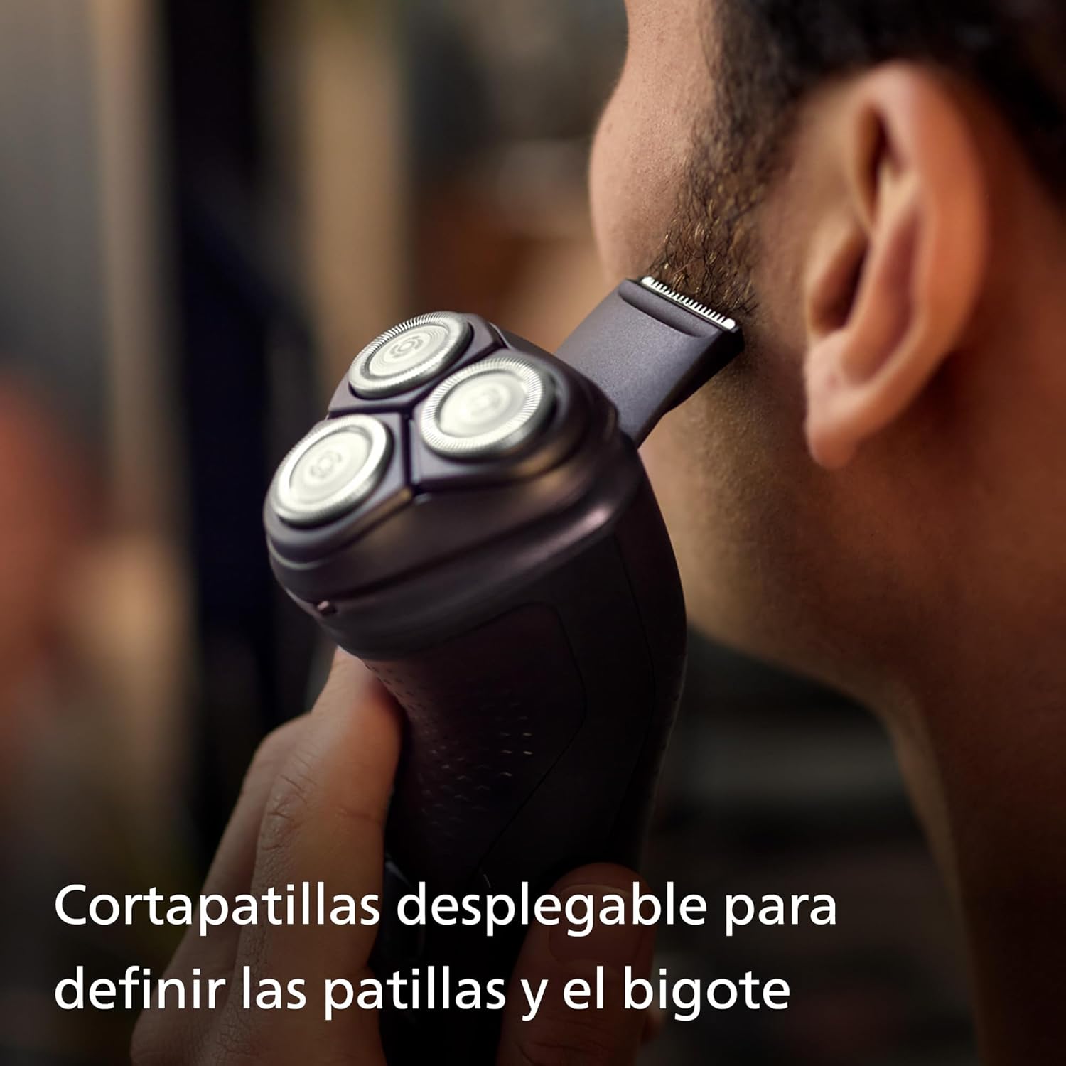 Philips Série X3000 Máquina de barbear elétrica para homem, máquina de barbear com cortinadores, 27 lâminas, cuidado da pele, 40 min de uso, seco e húmido, recarregável, X3001/00, preto