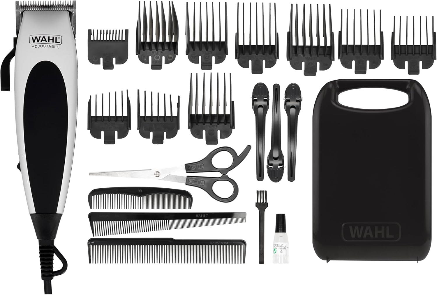 Wahl Home Pro, kit de corte de cabelo, máquina de cortar cabelo com fio para homem, máquina de cortar cabelo para homem, corte de cabelo DIY, corte de cabelo em casa