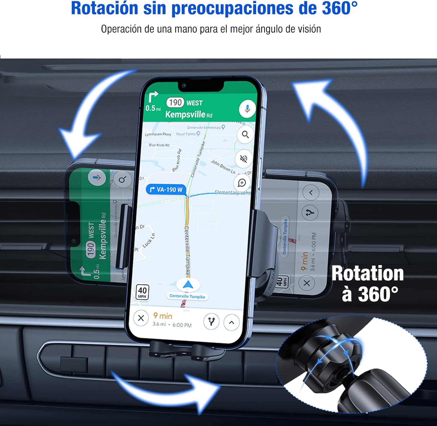 Miracase Suporte móvel universal de ar ventilação, compatível com 16 Pro MAX 15 14 13 Plus Mini, Galaxy e mais