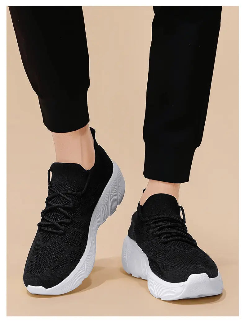Sapatos casuais unisexo, sola grossa, moda estudantil, calçado desportivo