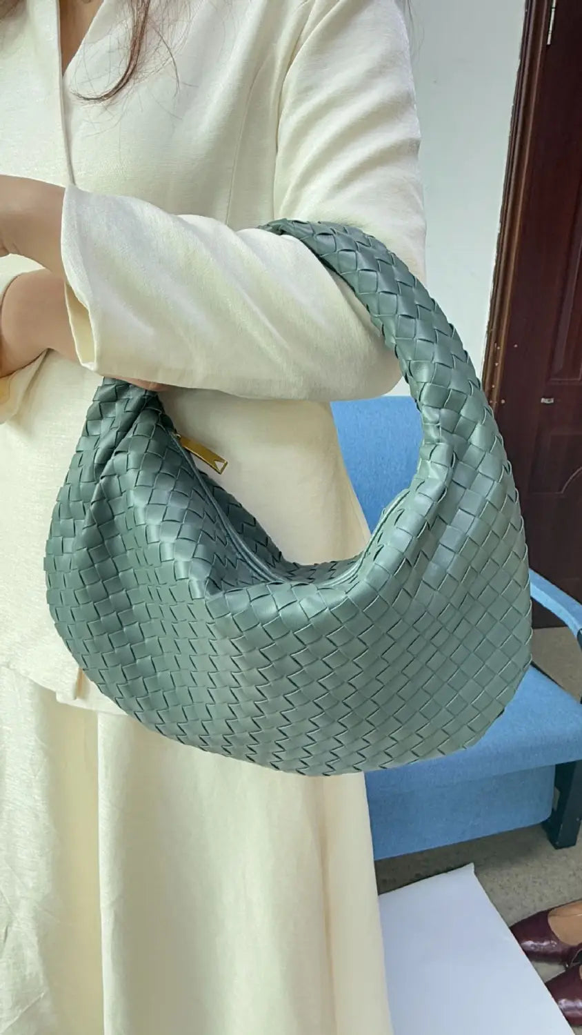 Bolsa de senhora grande em tecido bolsa mão com capacidade para as axilas