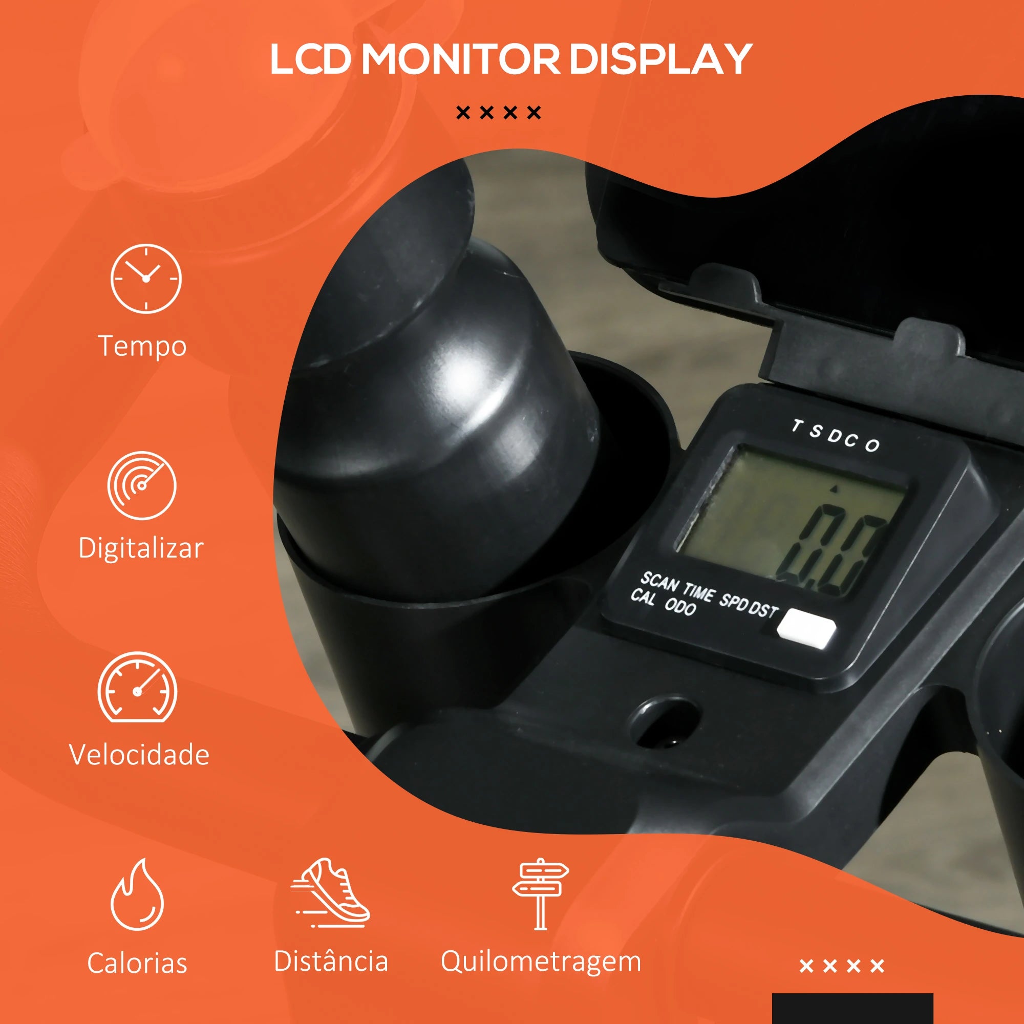 Bicicleta Estática com Resistência Ajustável e Ecrã LCD Preto