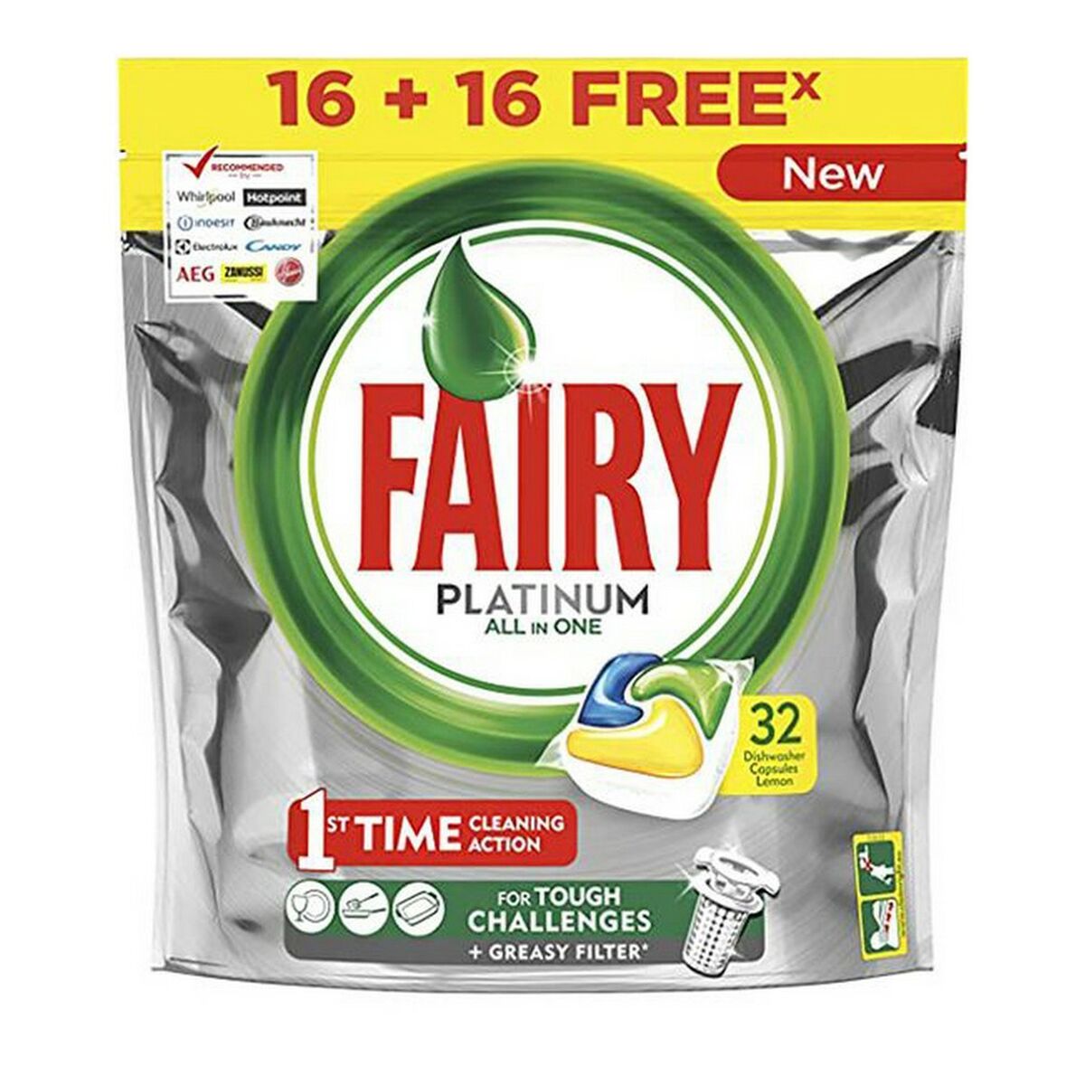 Pastilhas para Máquina de Lavar Louça Fairy All in 1 Platinum Fresco (24 Unidades)