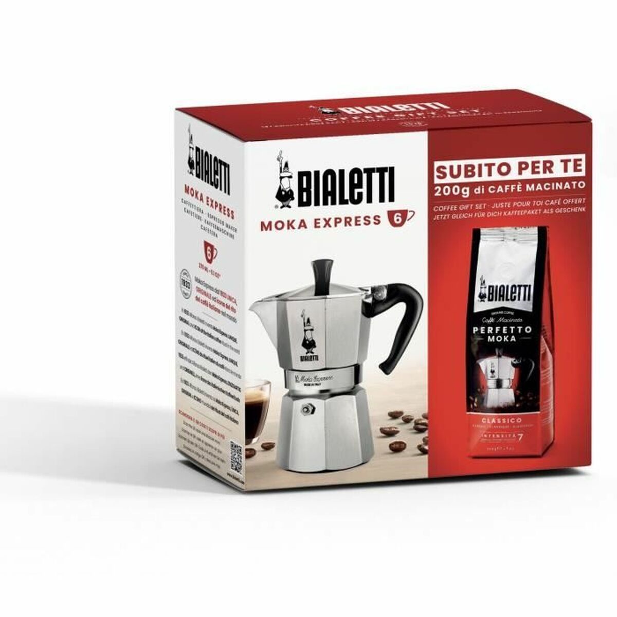 Cafeteira Italiana Bialetti Moka Classico Cinzento