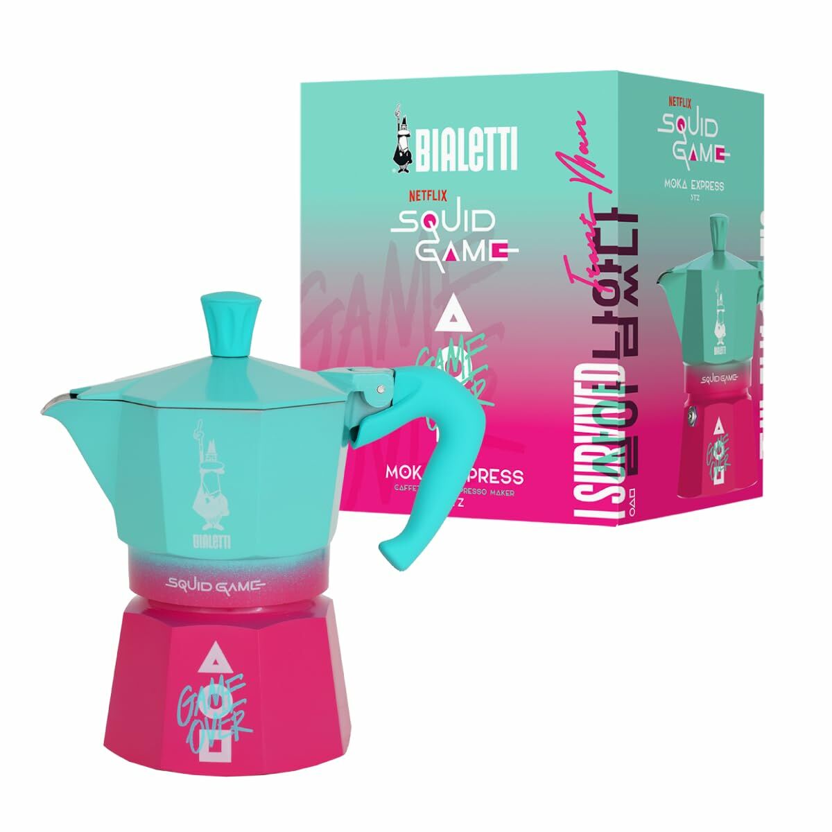 Cafeteira Italiana Bialetti Azul Cor de Rosa Alumínio Termoplástico 3 Kopjes