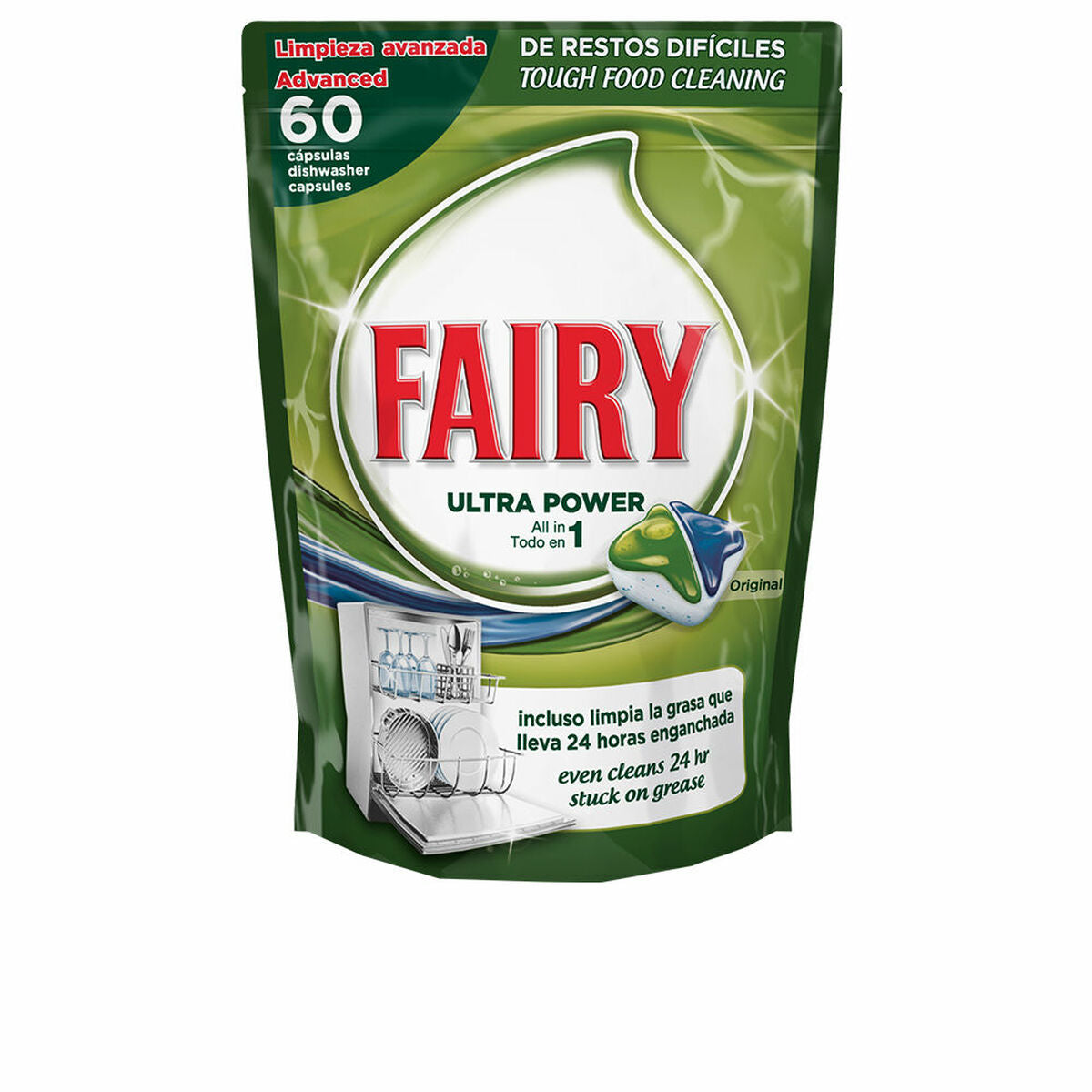 Pastilhas para Máquina de Lavar Louça Fairy Fairy Todo En Original (60 Unidades)