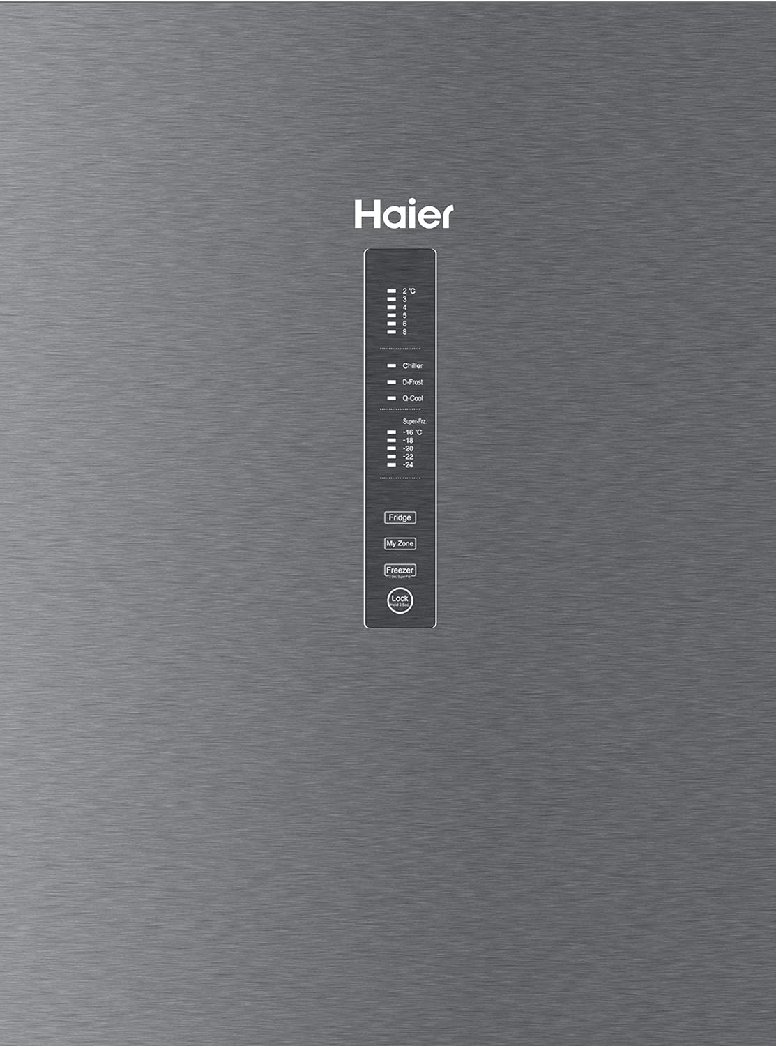 Haier 3D Frigorífico Combinado 3D, motor de inverno, gavetas Direct Access no congelador, garrafeiro, Humidity Zone, 371 l, total sem rost, classe D, inoxidável, largura: 60 cm, altura: 200 cm