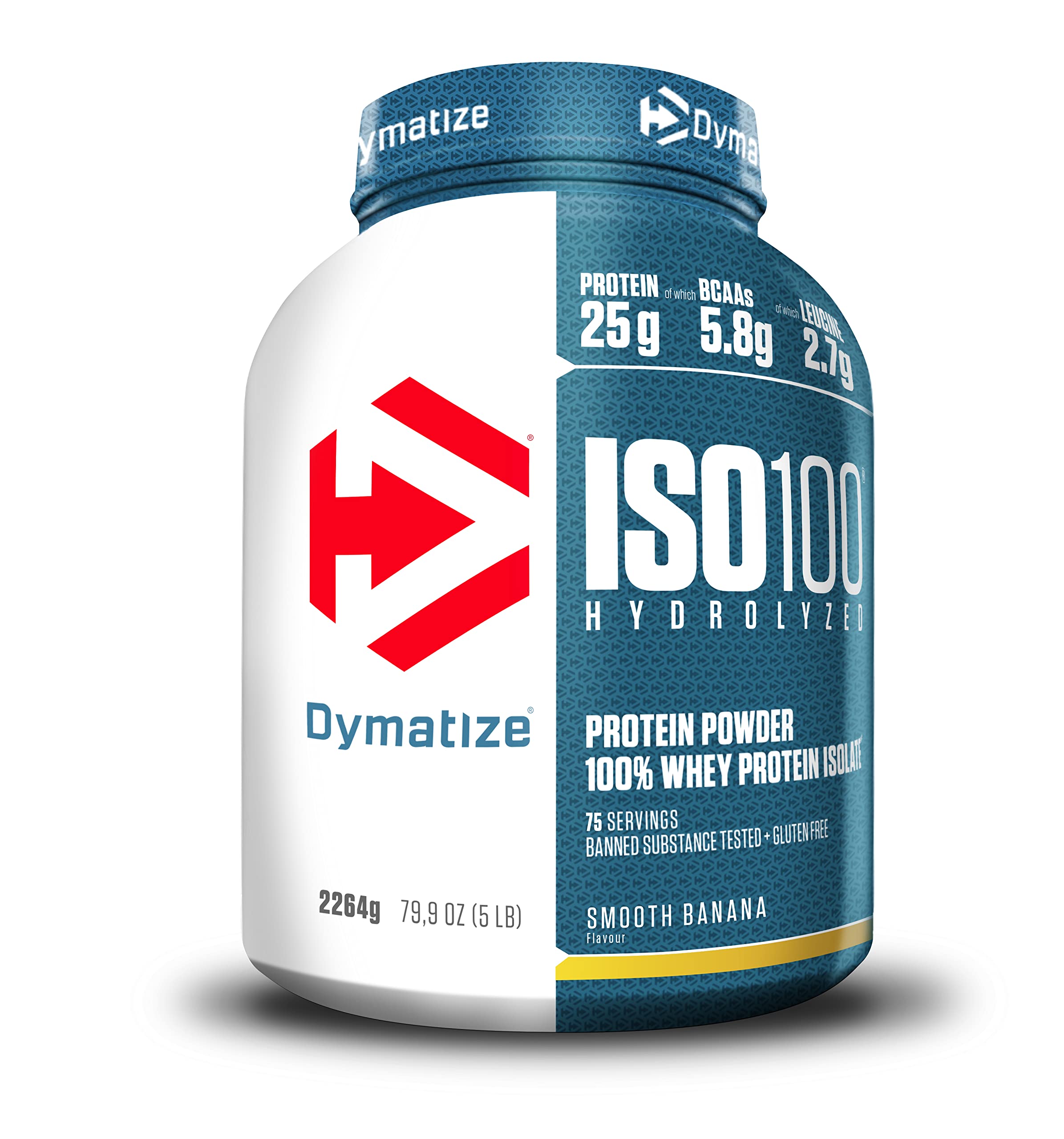 Dymatize ISO 100 Hydrolyzed Gourmet Vanilla 2264 g - Hidrolizado de proteção de soro Whey isolado em pó