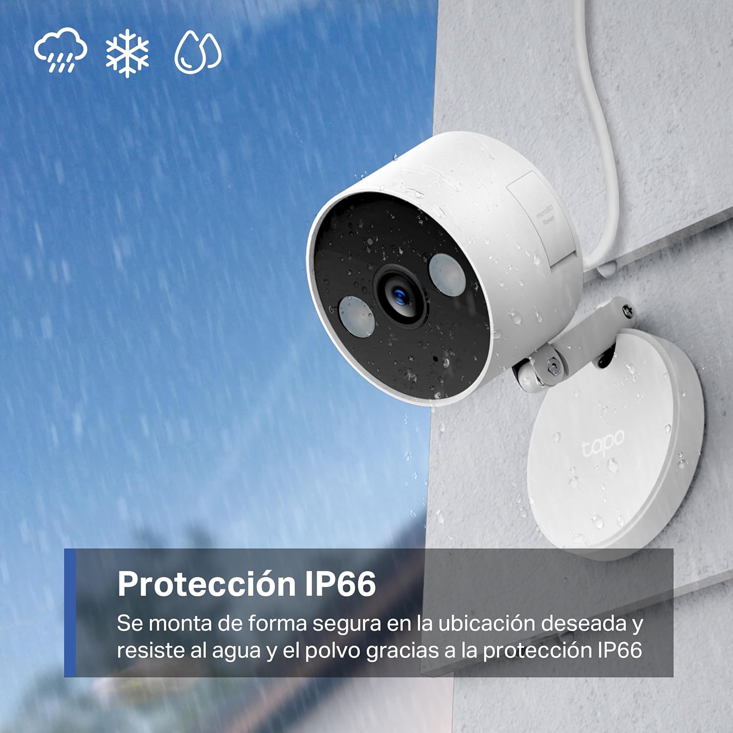 Tapo C120-2K 4MP Câmara de vigilância para interior e exterior, base magnética, focos duplos, suporta cartão SD de até 512 GB, IP66, compatível com Alexa e Google Assistant