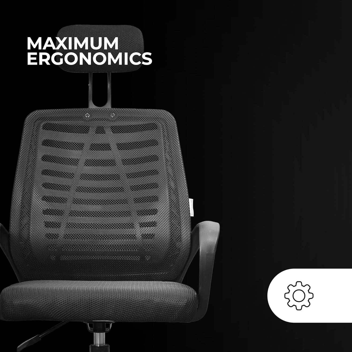 Mars Gaming MGC-ERGOB, cadeira de jogos ergonómica, assento e encosto de malha respirável, encosto de cabeça regulável, altura ajustável entre 110,5 e 120,5 cm, sistema de equilíbrio de 3° a 18°
