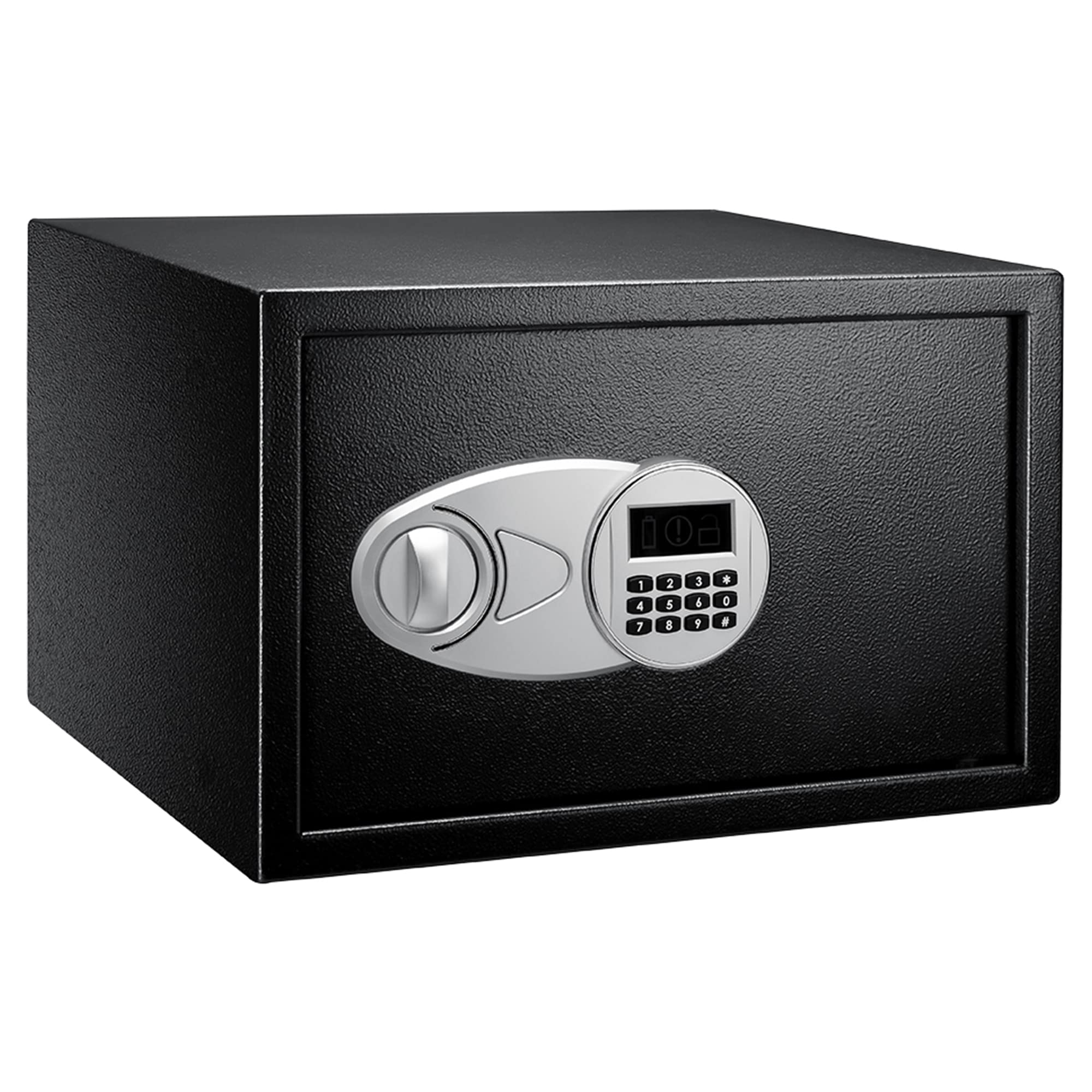 Amazon Basics Caja Fuerte de Seguridad de Acero con Cerradura con Teclado, Protege Dinero, Joyas, Documentos de identificación, 14 l, 35 cm x 25 cm x 25 cm, Color Negro