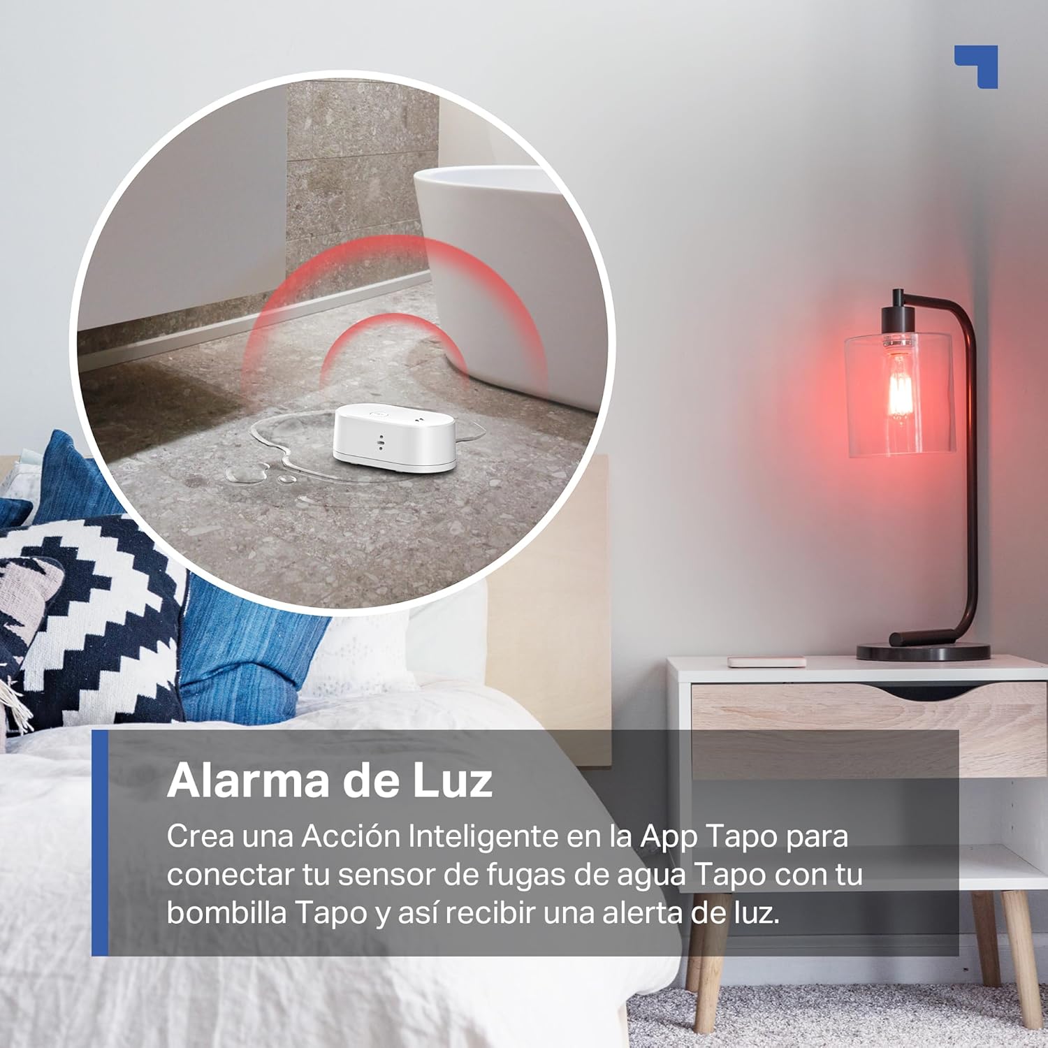 Tapo T300 – Sensor Inteligente de Fugas de Agua, clasificación IP66 a Prueba de Agua, Alarma de Fugas de 90 dB, Compatible con concentrador, Doble inducción