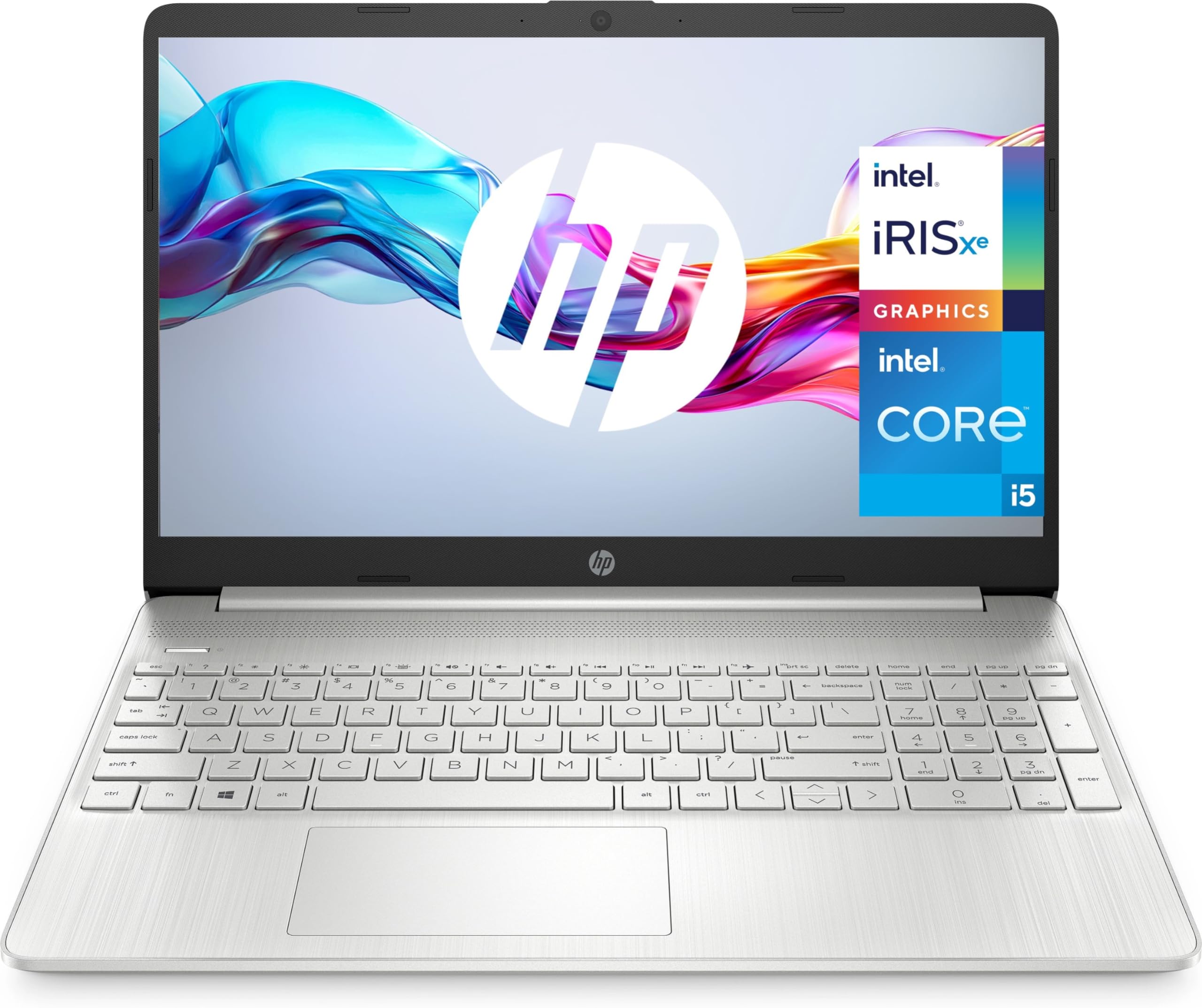 HP 15-fd0193ns Computador portátil FHD de 15,6" (Intel Core i3-N305, 8 GB RAM, 512 GB SSD, Intel UHD Graphics, sem sistema operativo), prateado e azul, teclado QWERTY espanhol